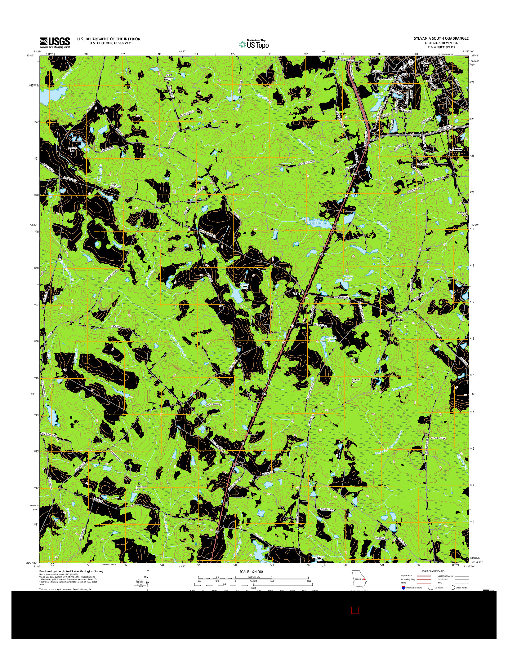 USGS US TOPO 7.5-MINUTE MAP FOR SYLVANIA SOUTH, GA 2017