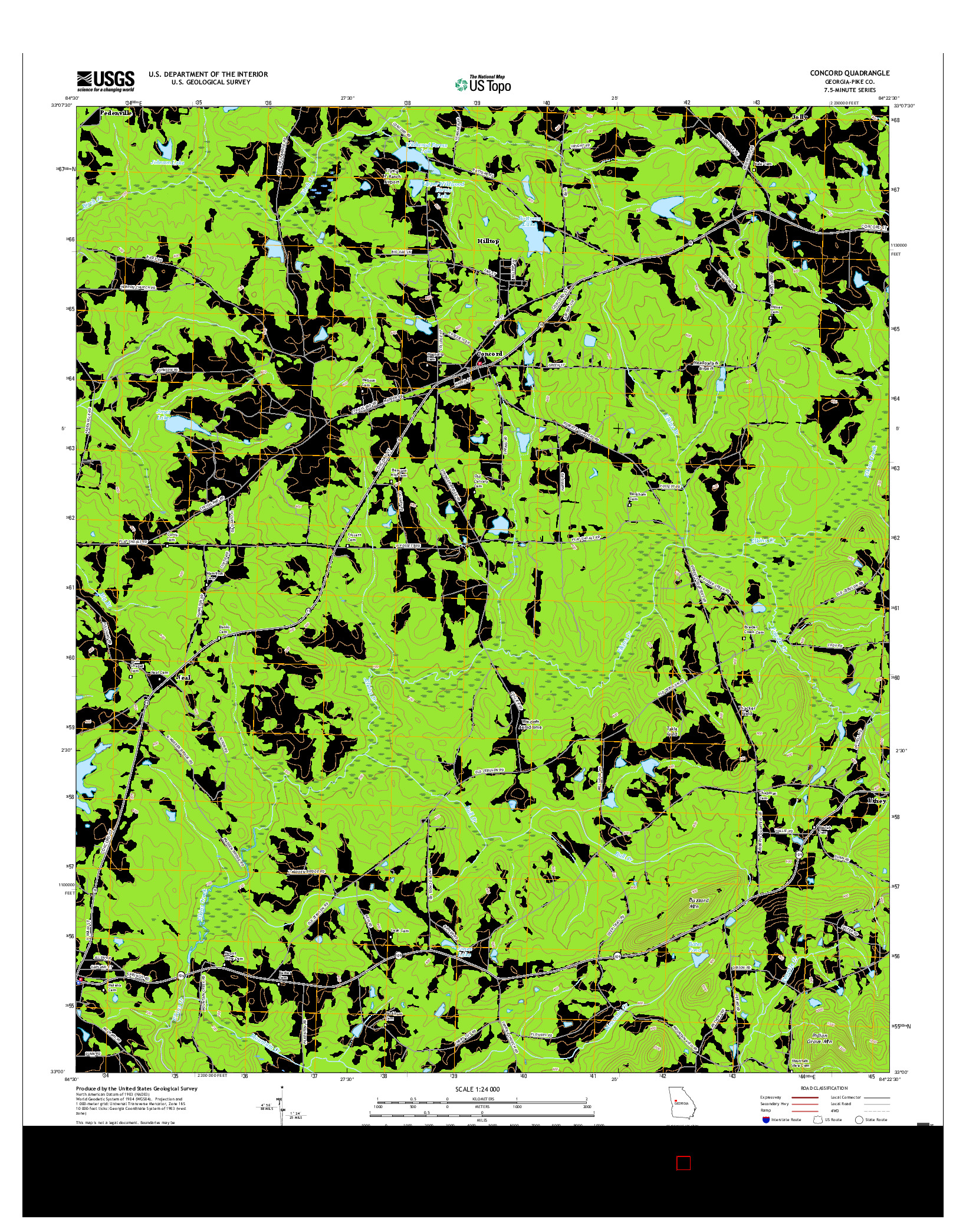 USGS US TOPO 7.5-MINUTE MAP FOR CONCORD, GA 2017