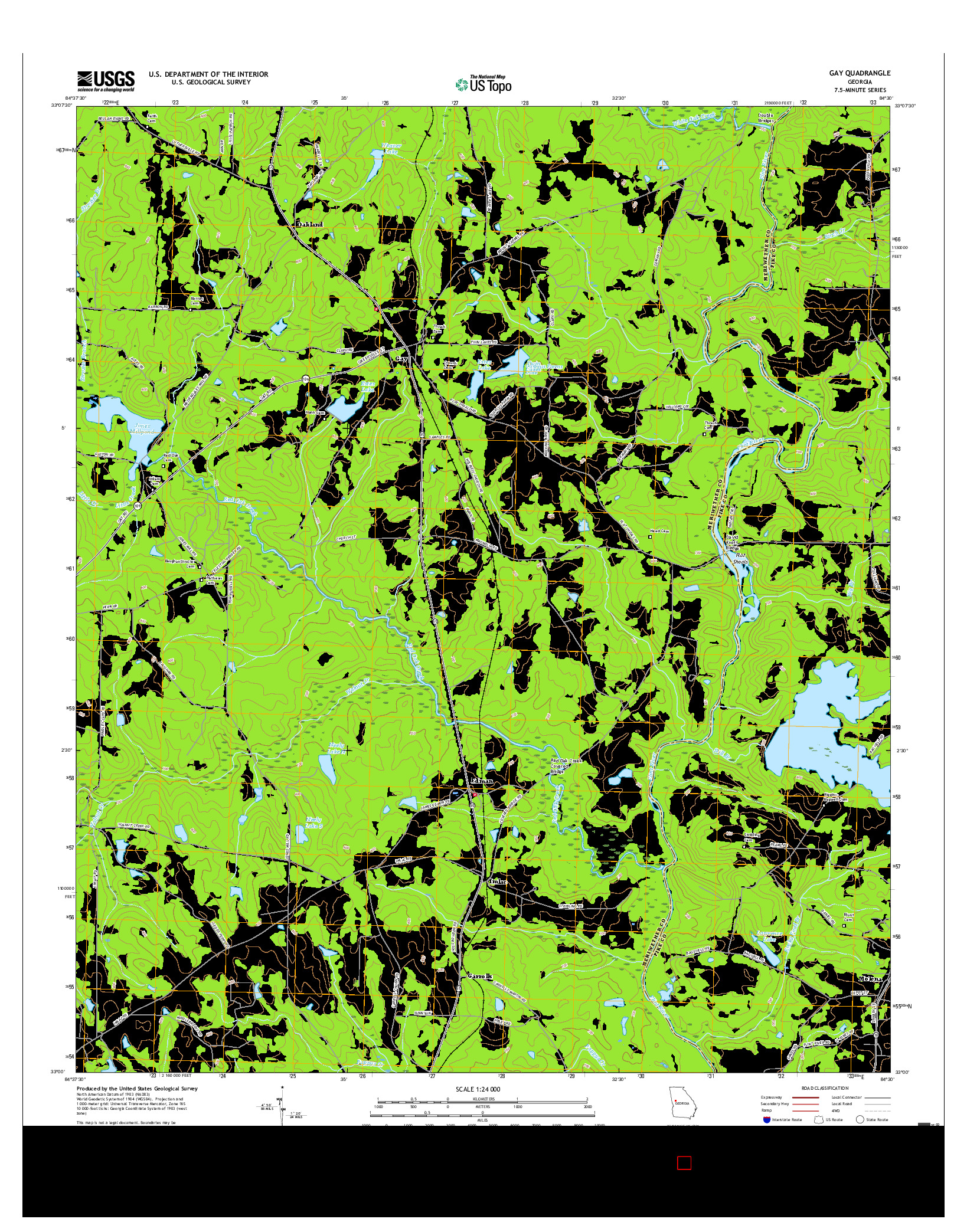 USGS US TOPO 7.5-MINUTE MAP FOR GAY, GA 2017