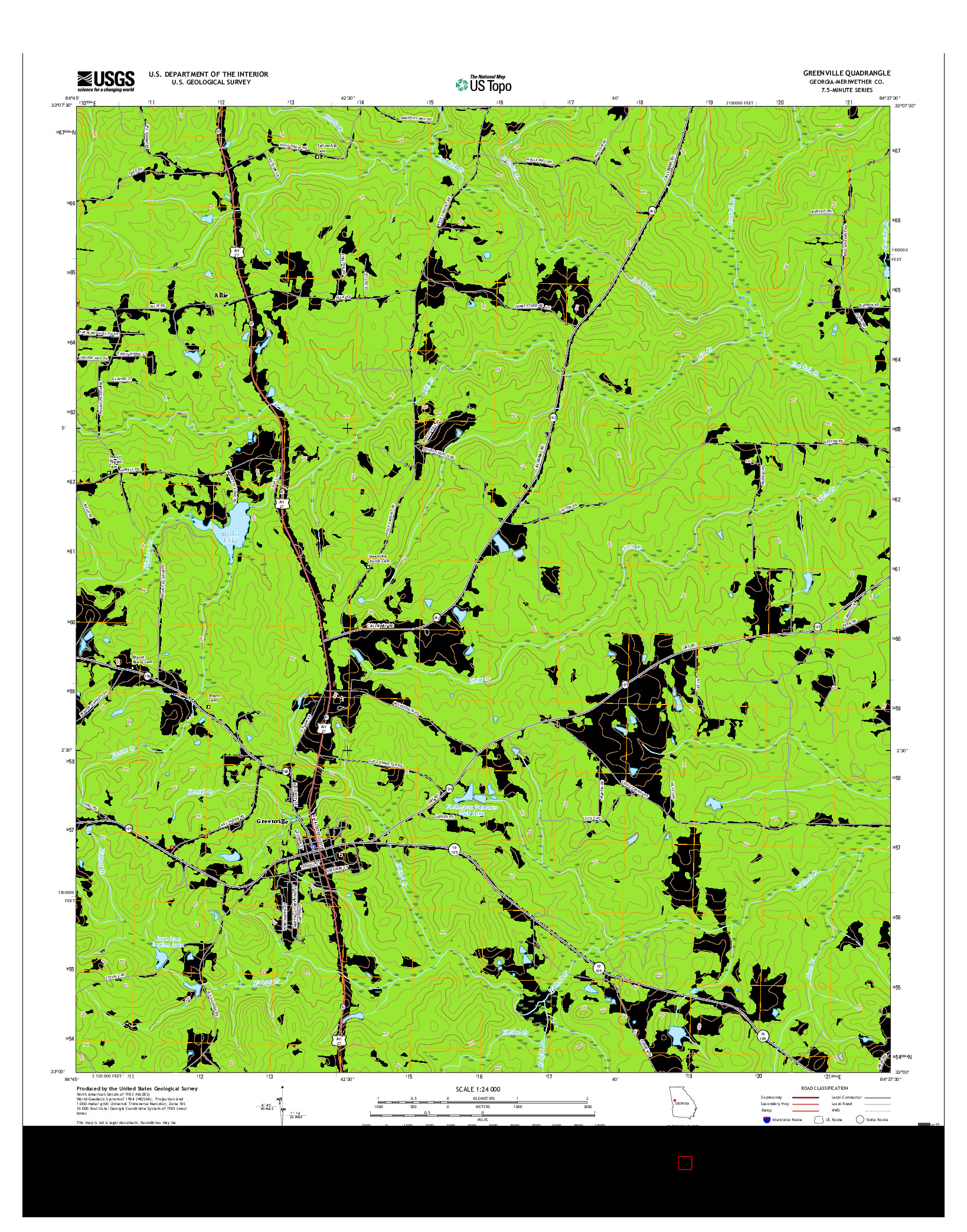 USGS US TOPO 7.5-MINUTE MAP FOR GREENVILLE, GA 2017