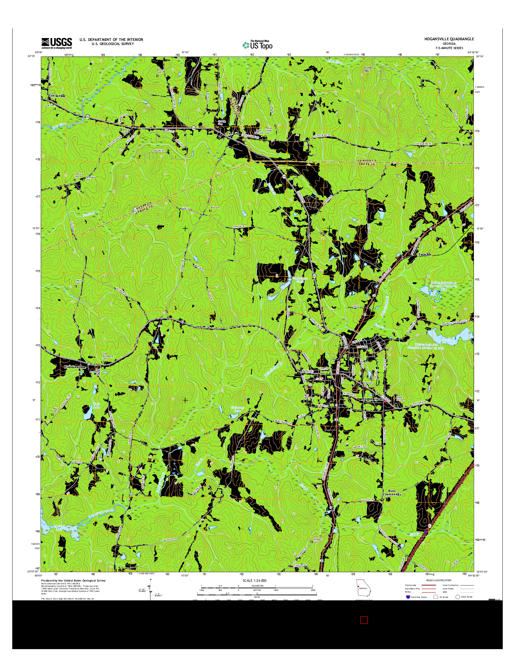 USGS US TOPO 7.5-MINUTE MAP FOR HOGANSVILLE, GA 2017
