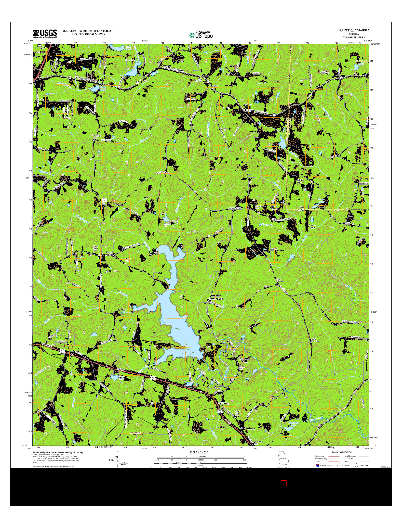 USGS US TOPO 7.5-MINUTE MAP FOR HULETT, GA 2017