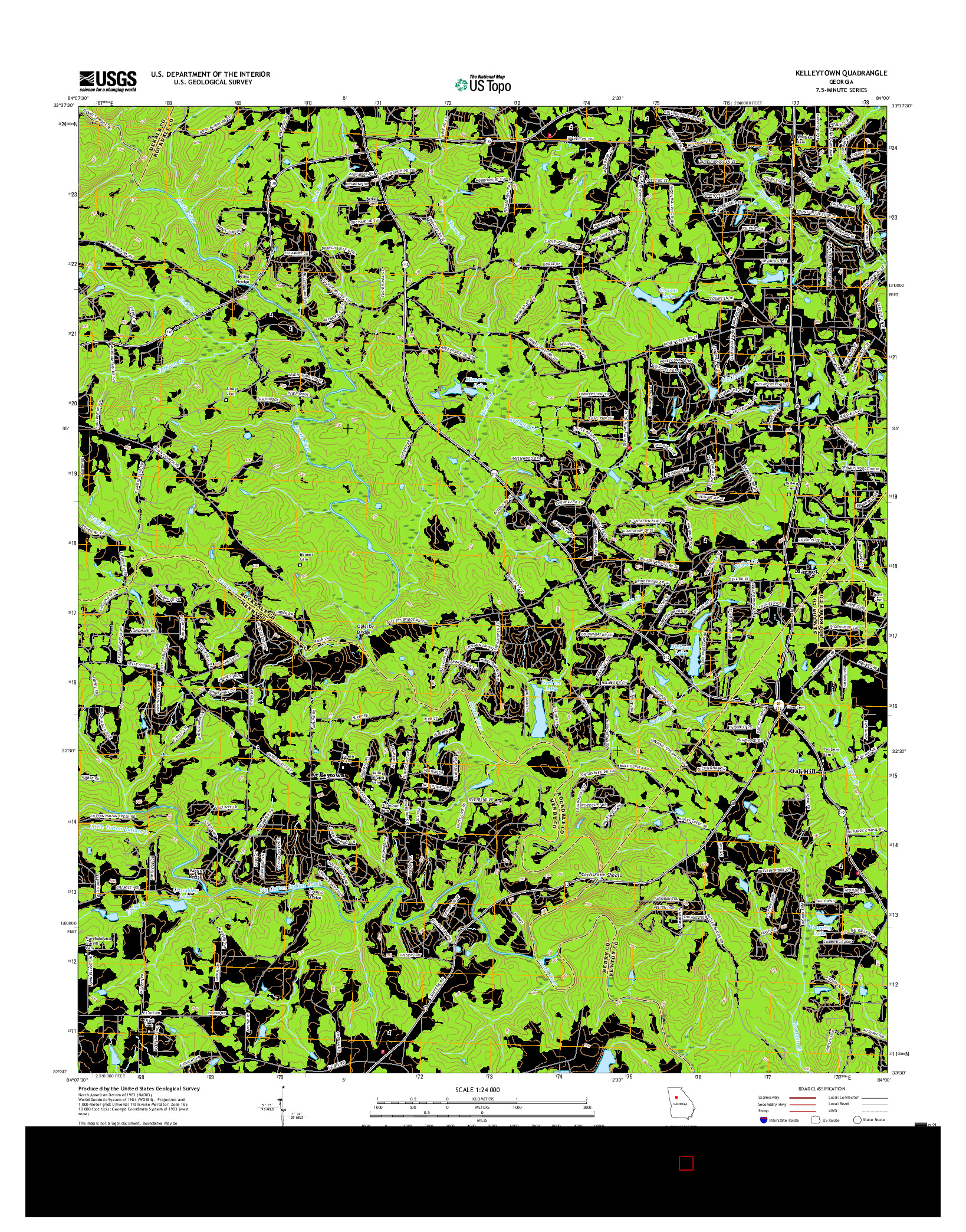 USGS US TOPO 7.5-MINUTE MAP FOR KELLEYTOWN, GA 2017