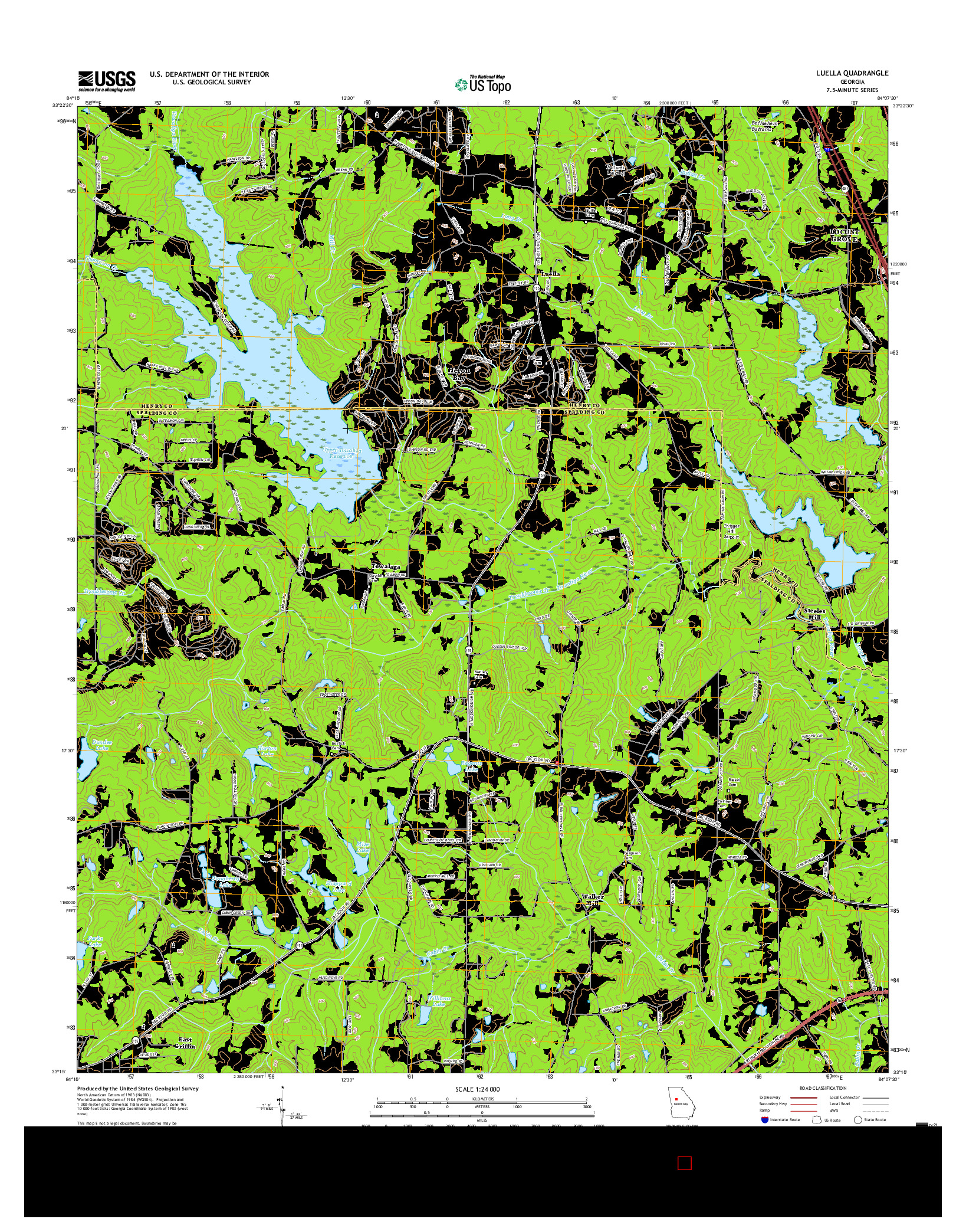 USGS US TOPO 7.5-MINUTE MAP FOR LUELLA, GA 2017