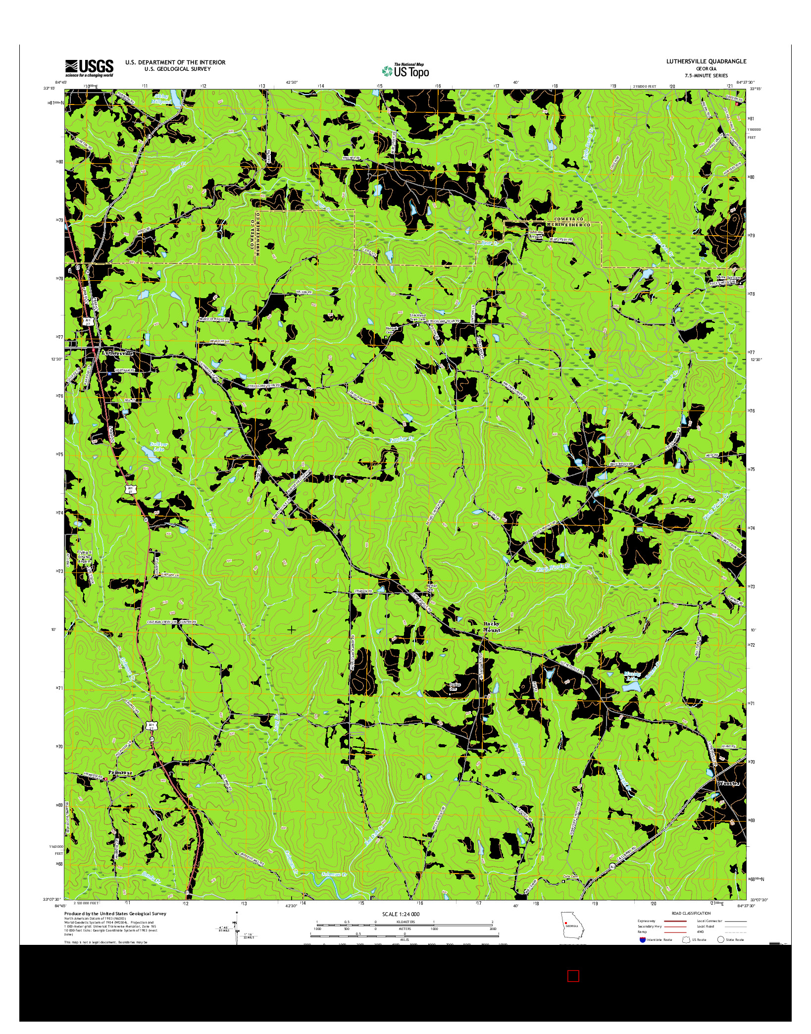 USGS US TOPO 7.5-MINUTE MAP FOR LUTHERSVILLE, GA 2017