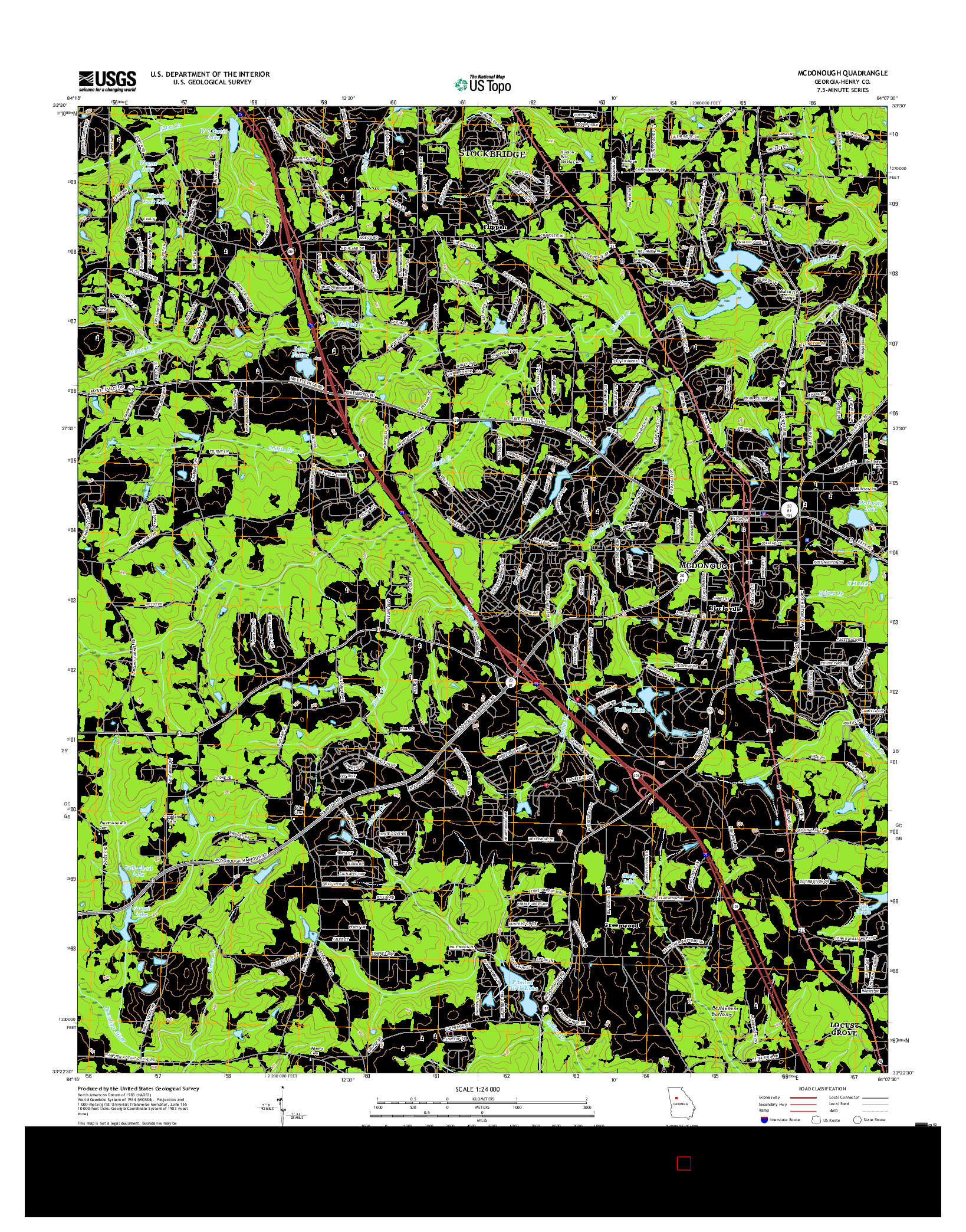 USGS US TOPO 7.5-MINUTE MAP FOR MCDONOUGH, GA 2017