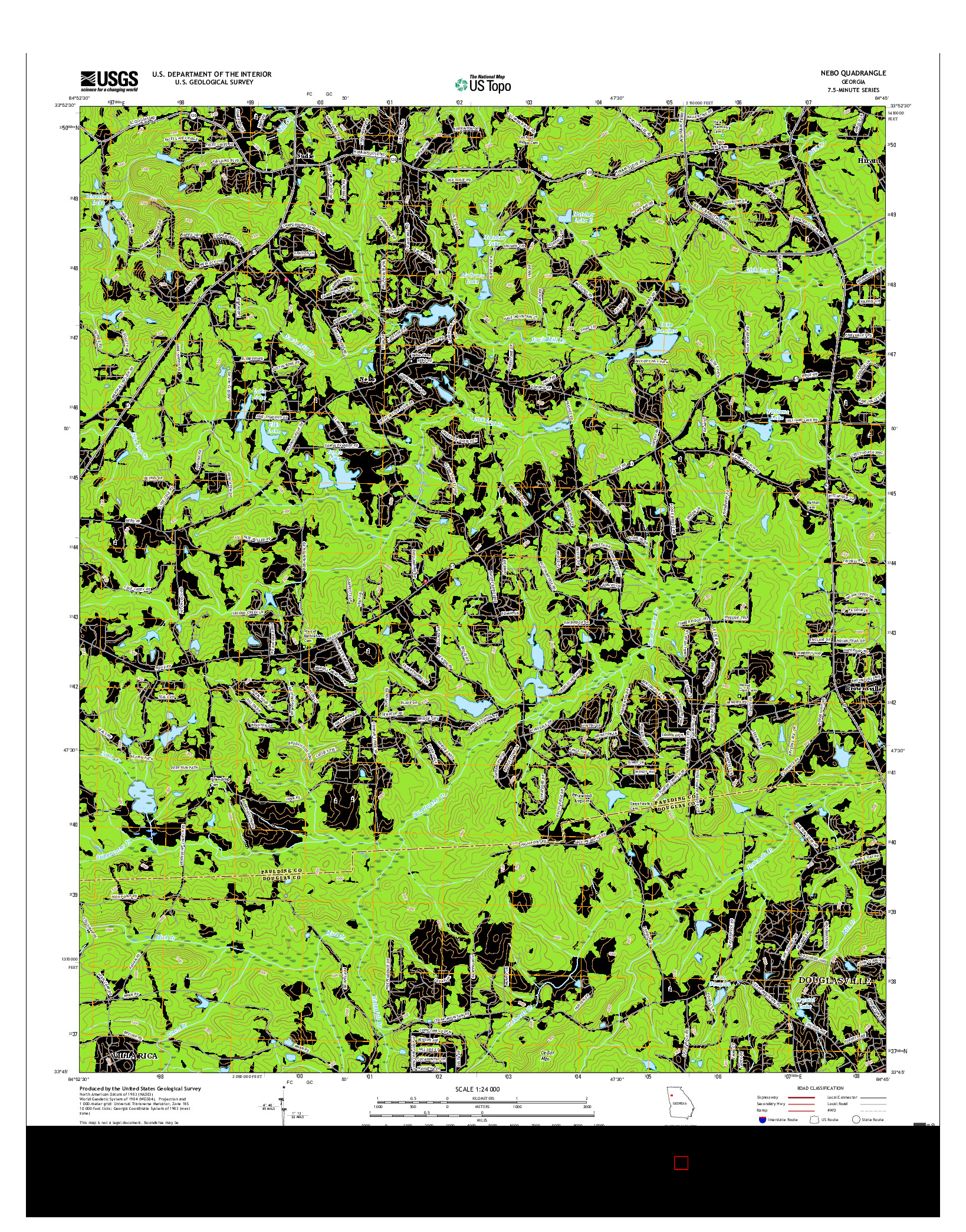 USGS US TOPO 7.5-MINUTE MAP FOR NEBO, GA 2017