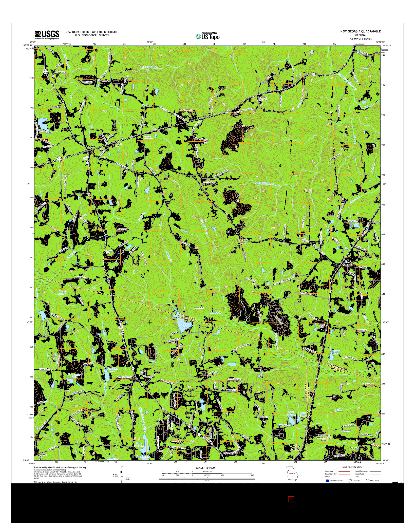 USGS US TOPO 7.5-MINUTE MAP FOR NEW GEORGIA, GA 2017