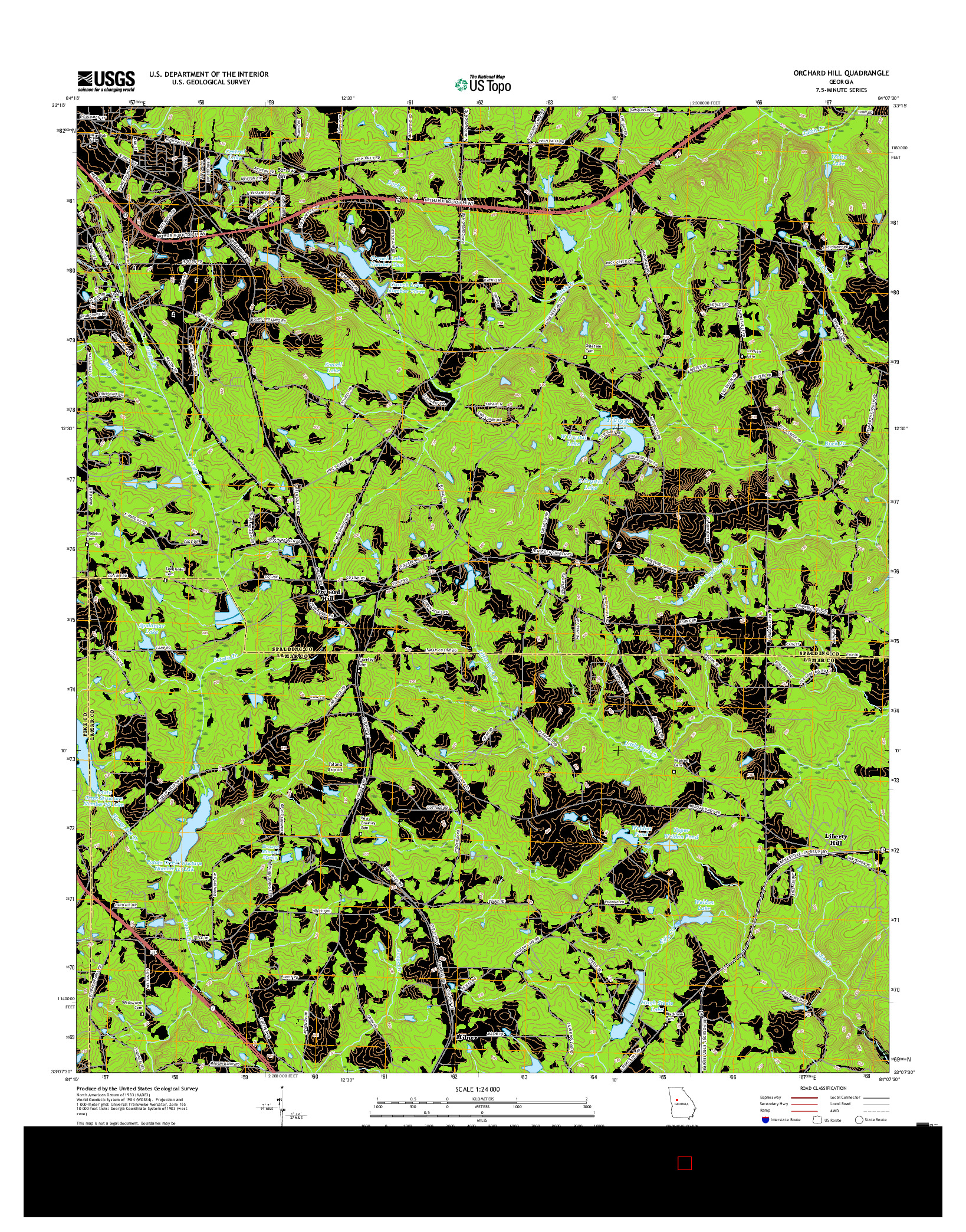 USGS US TOPO 7.5-MINUTE MAP FOR ORCHARD HILL, GA 2017