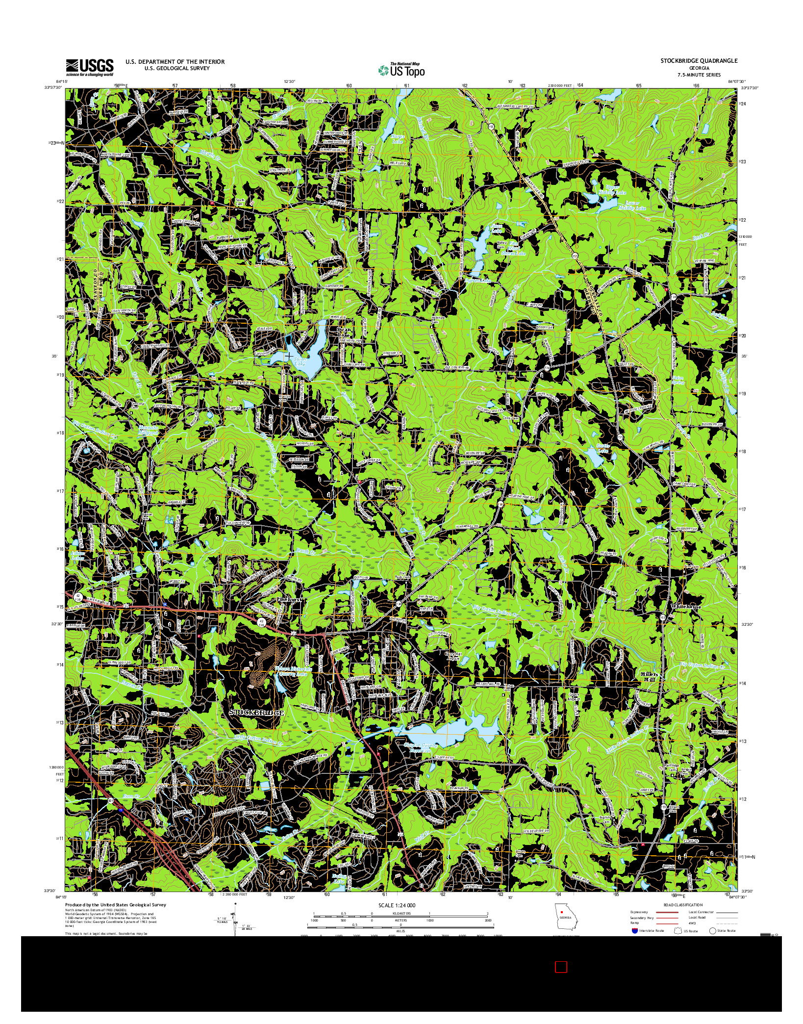 USGS US TOPO 7.5-MINUTE MAP FOR STOCKBRIDGE, GA 2017