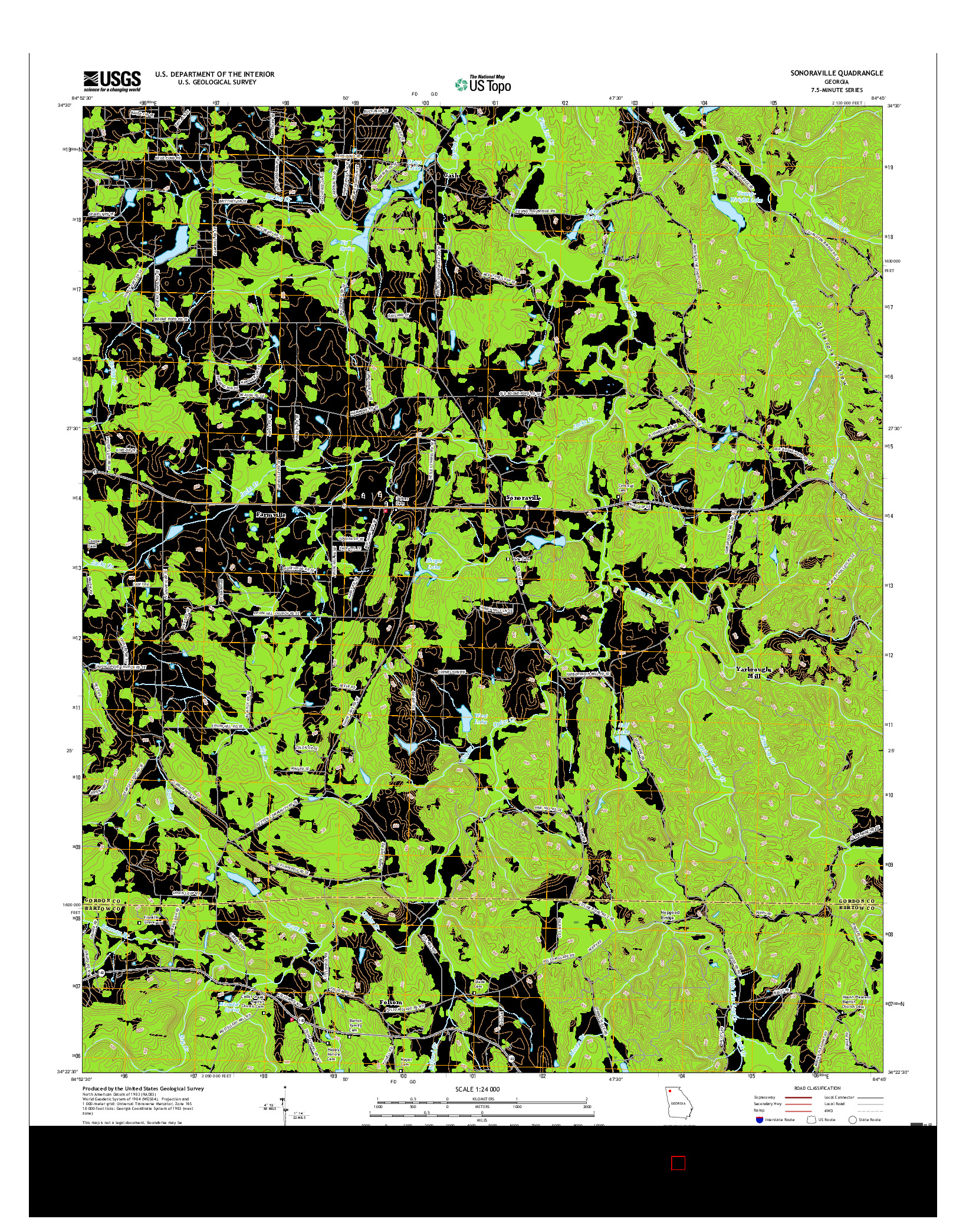 USGS US TOPO 7.5-MINUTE MAP FOR SONORAVILLE, GA 2017