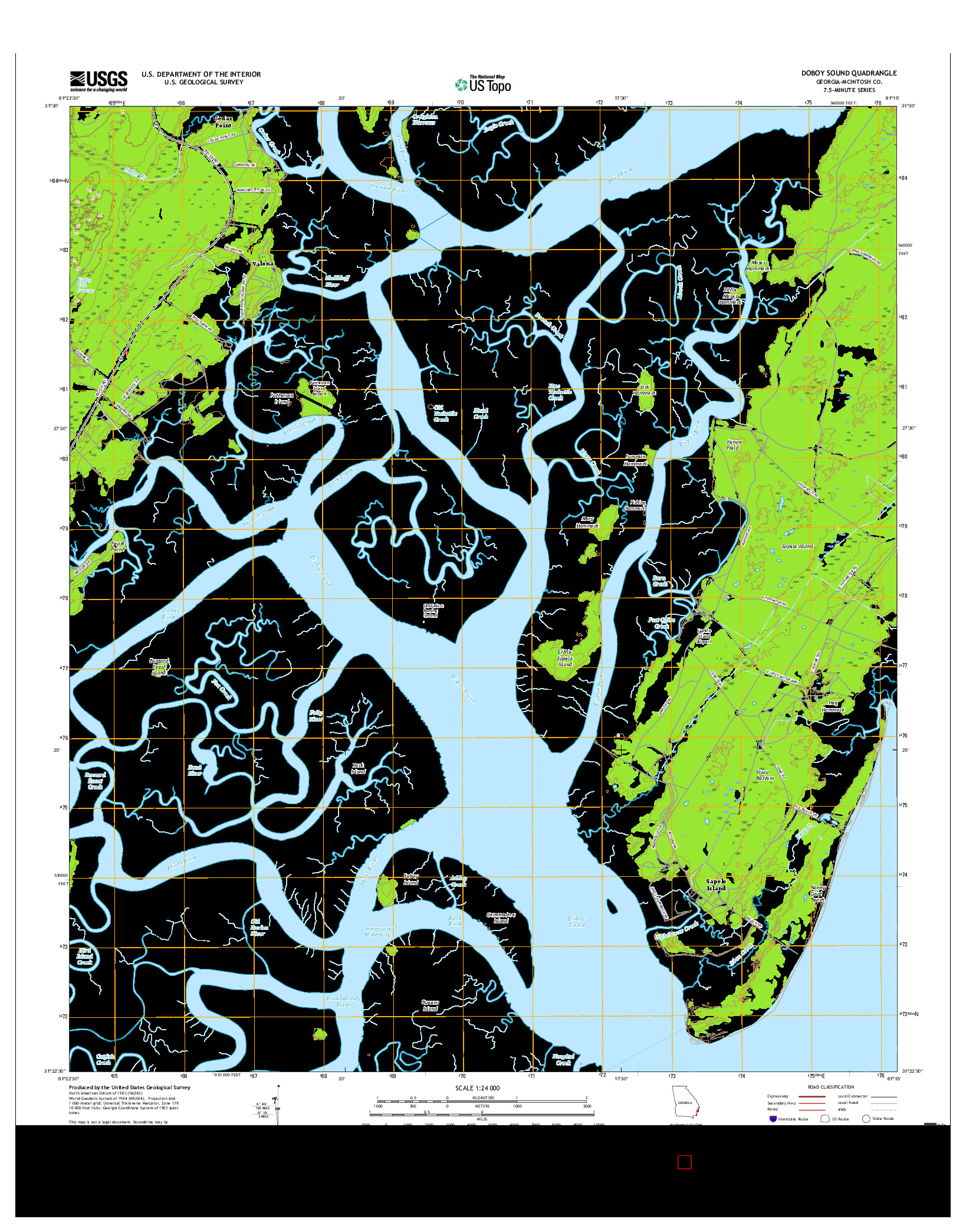 USGS US TOPO 7.5-MINUTE MAP FOR DOBOY SOUND, GA 2017