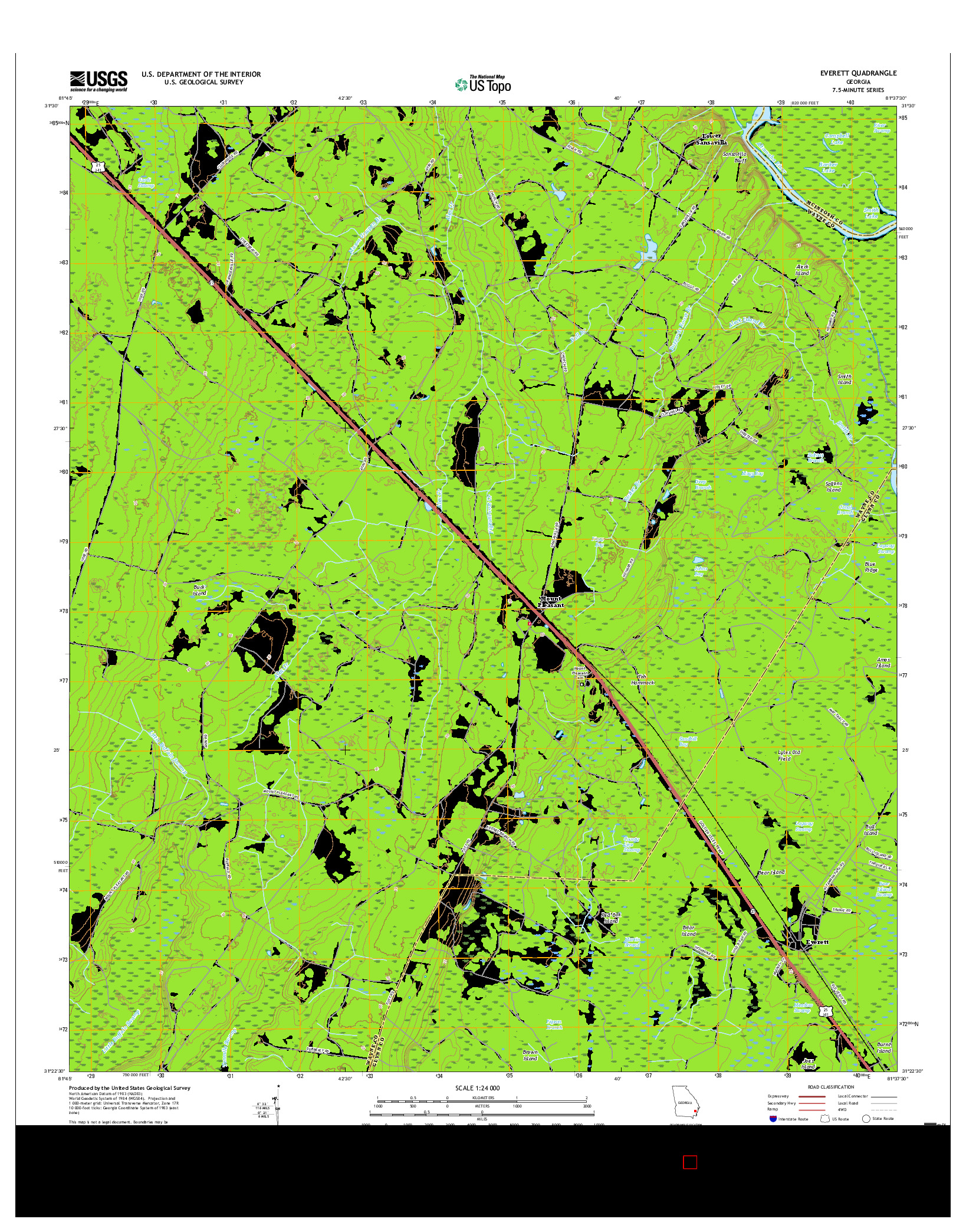 USGS US TOPO 7.5-MINUTE MAP FOR EVERETT, GA 2017