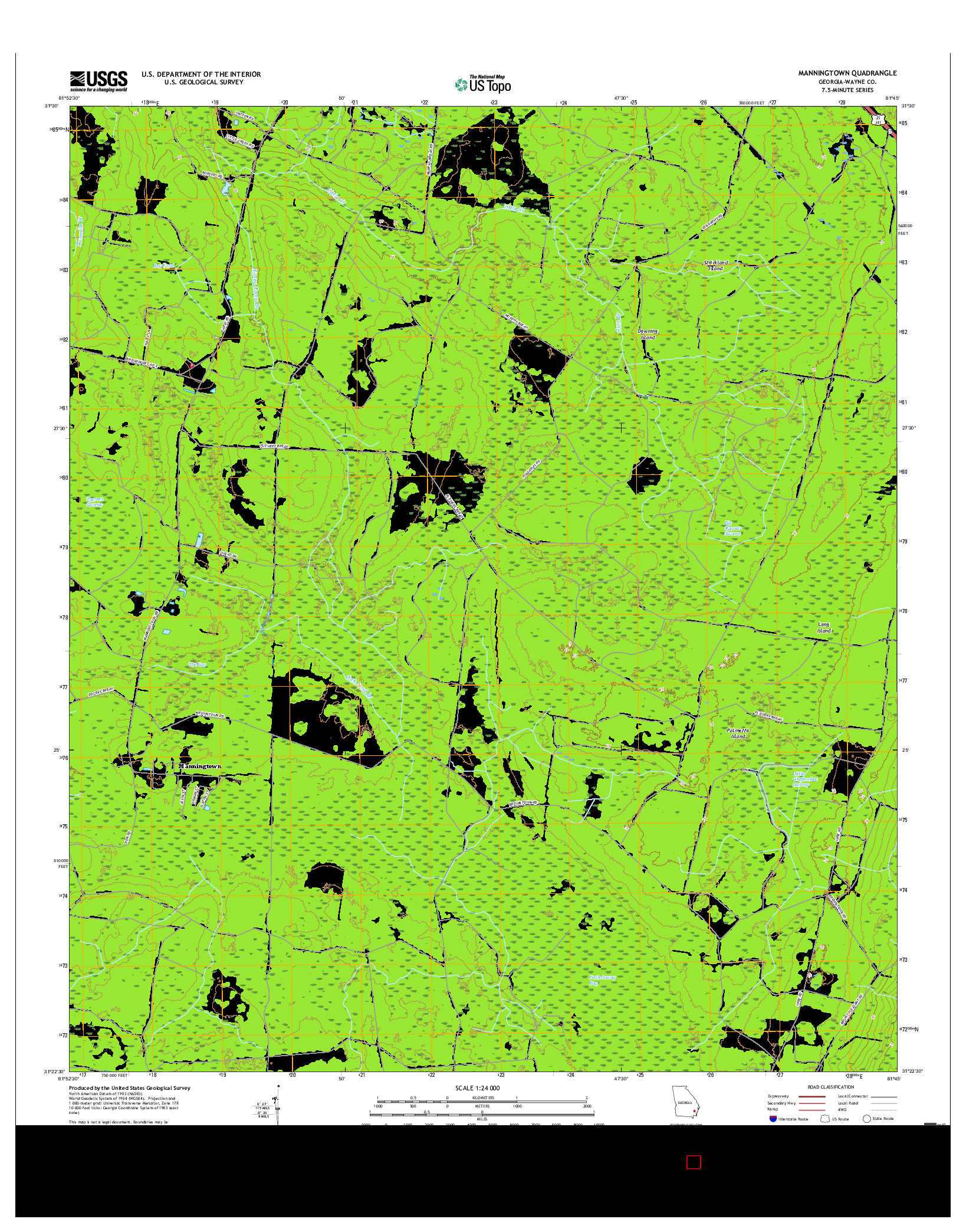 USGS US TOPO 7.5-MINUTE MAP FOR MANNINGTOWN, GA 2017