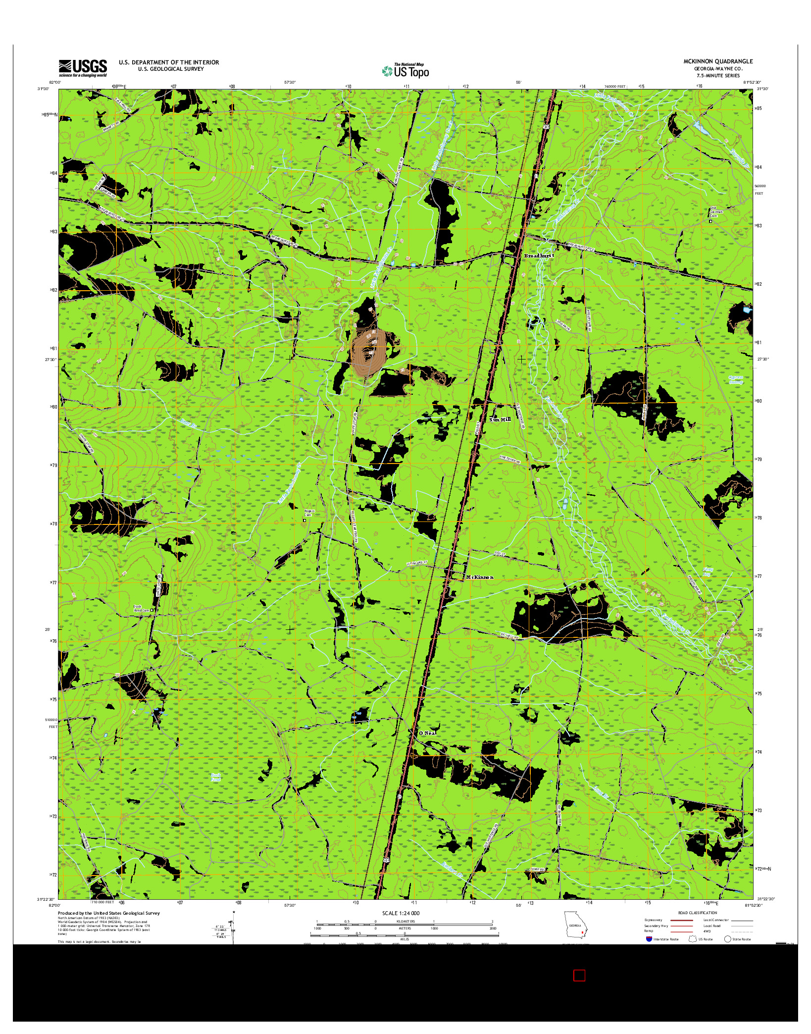 USGS US TOPO 7.5-MINUTE MAP FOR MCKINNON, GA 2017