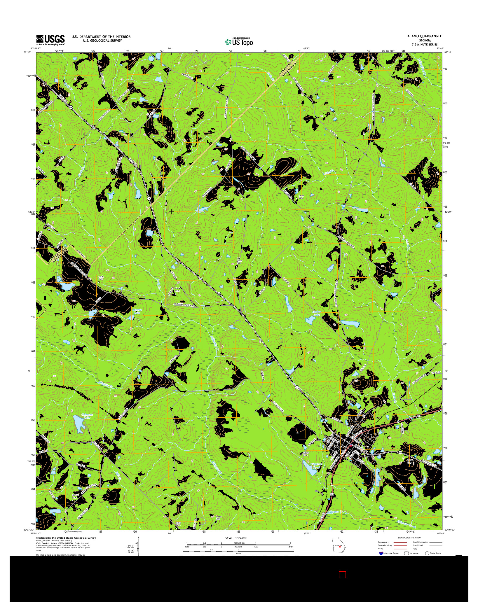 USGS US TOPO 7.5-MINUTE MAP FOR ALAMO, GA 2017