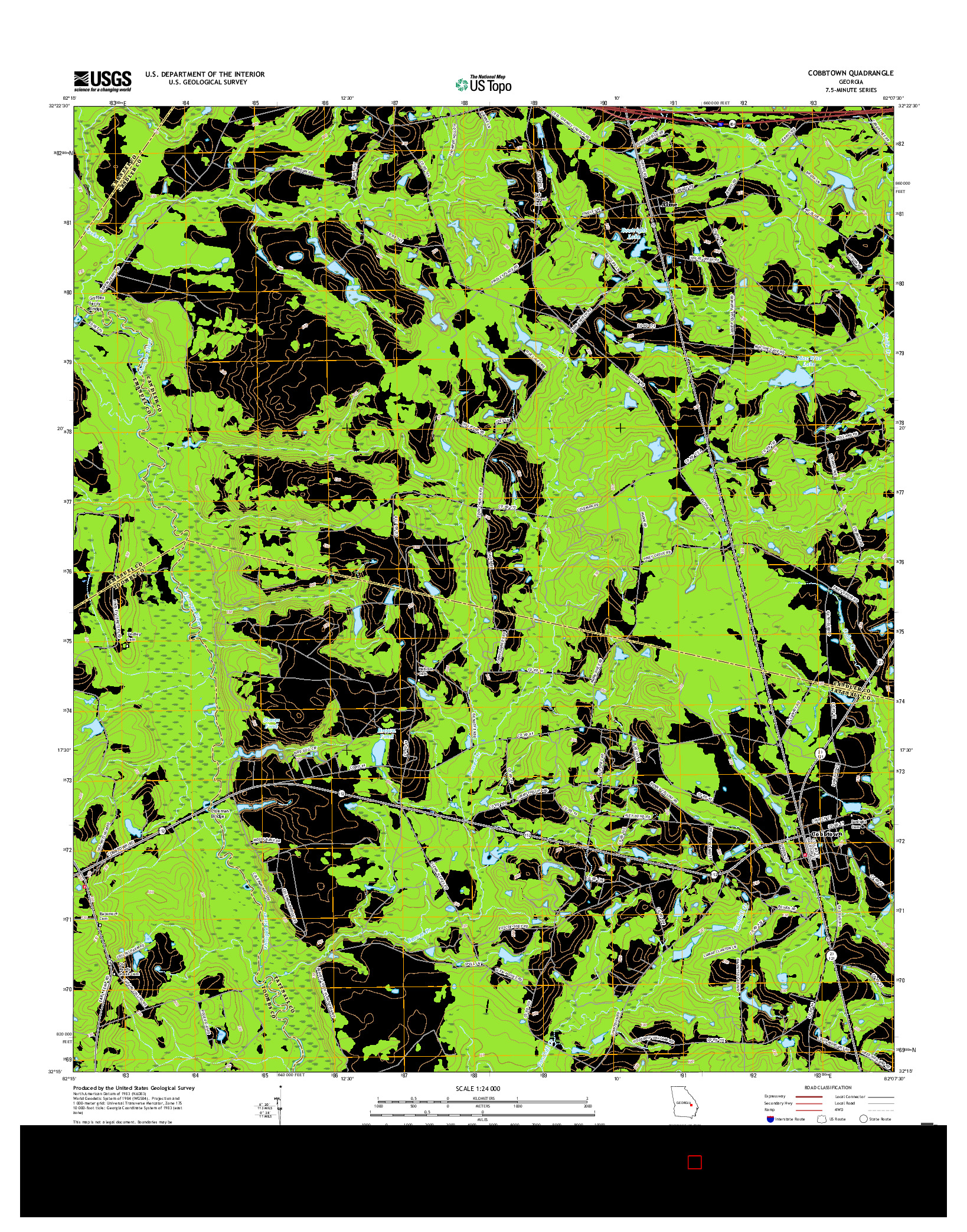 USGS US TOPO 7.5-MINUTE MAP FOR COBBTOWN, GA 2017