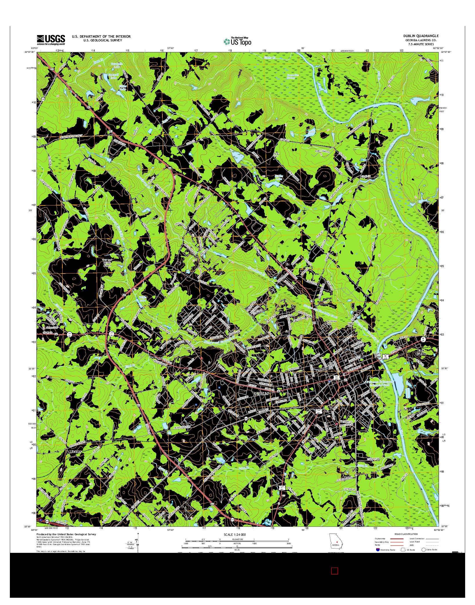 USGS US TOPO 7.5-MINUTE MAP FOR DUBLIN, GA 2017