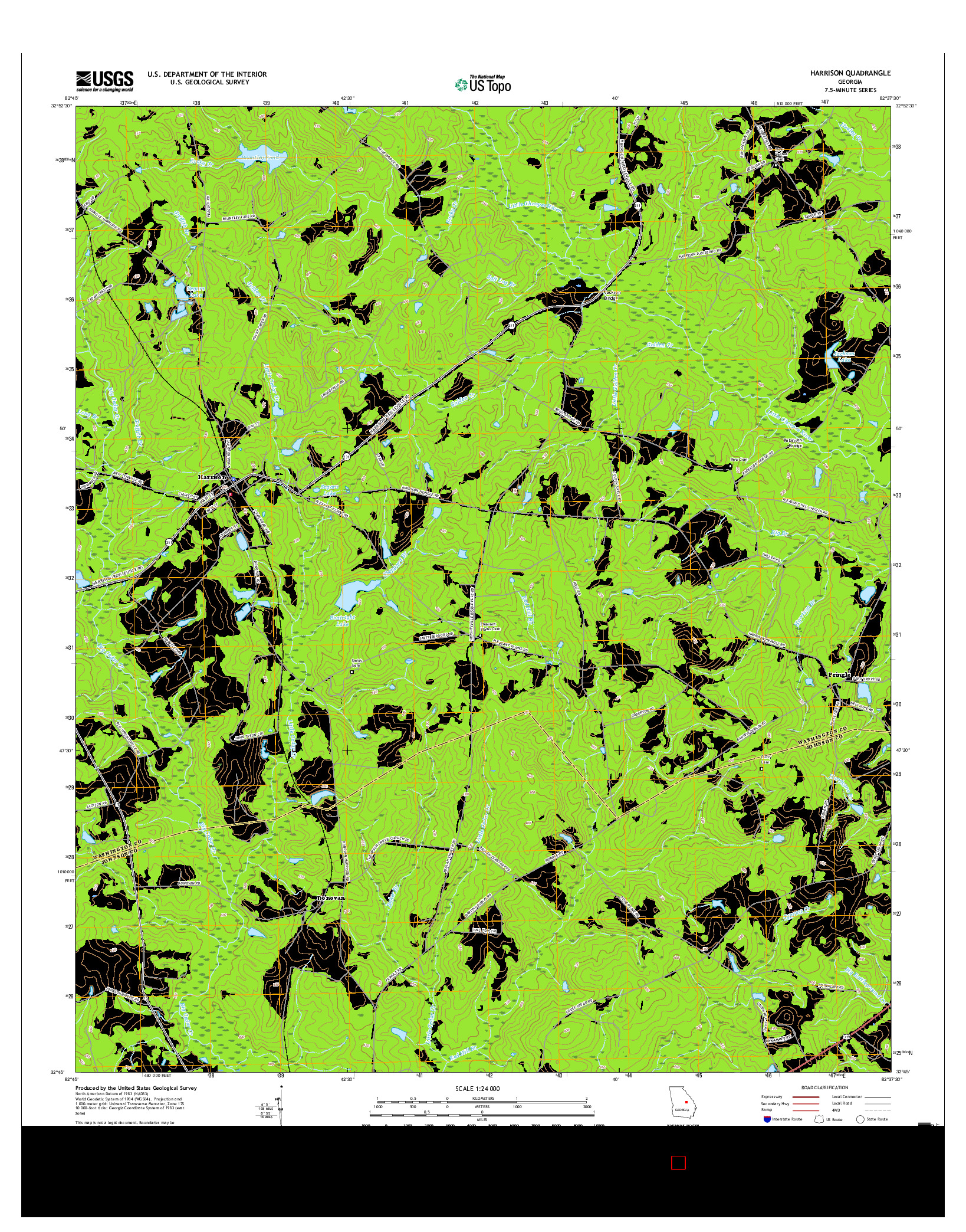 USGS US TOPO 7.5-MINUTE MAP FOR HARRISON, GA 2017