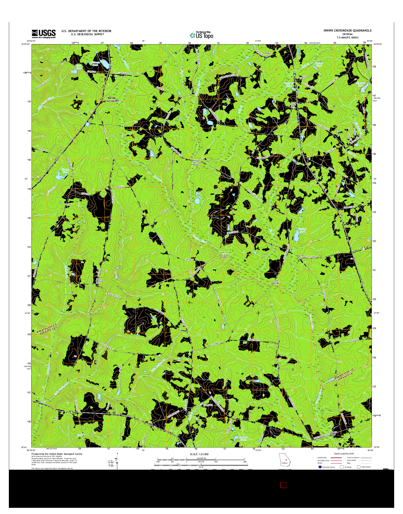 USGS US TOPO 7.5-MINUTE MAP FOR IRWINS CROSSROADS, GA 2017