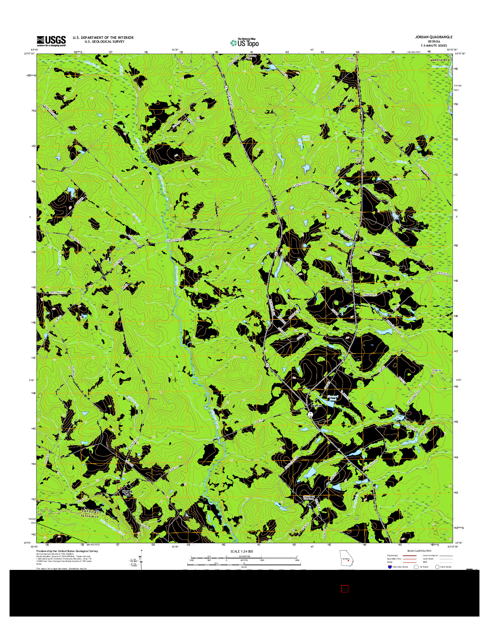 USGS US TOPO 7.5-MINUTE MAP FOR JORDAN, GA 2017