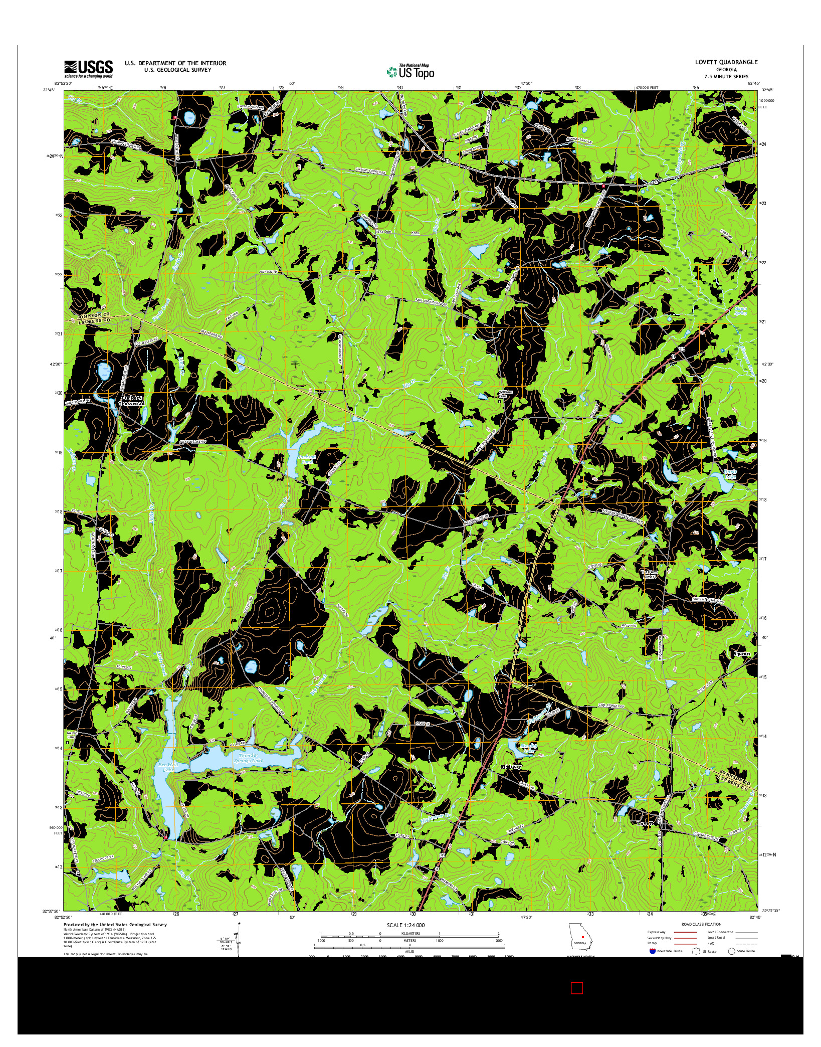 USGS US TOPO 7.5-MINUTE MAP FOR LOVETT, GA 2017