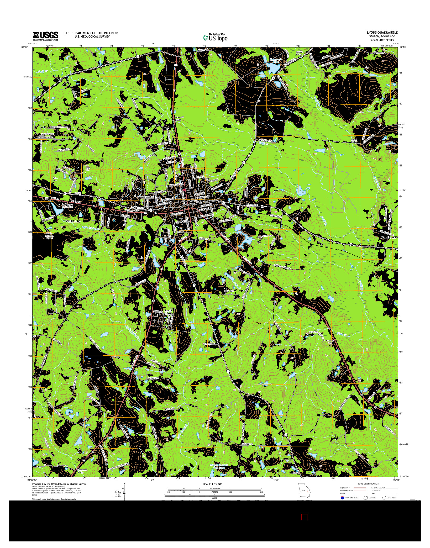 USGS US TOPO 7.5-MINUTE MAP FOR LYONS, GA 2017