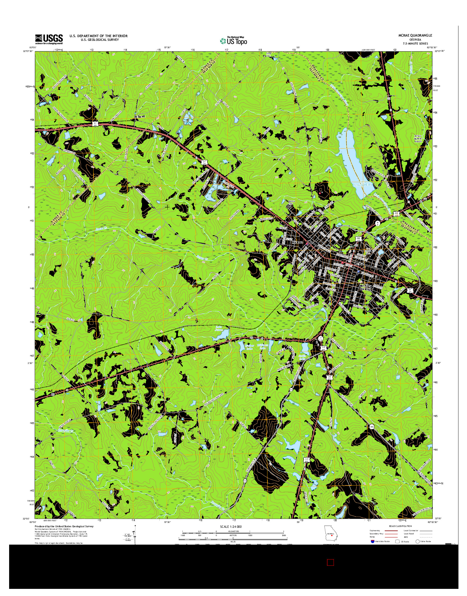 USGS US TOPO 7.5-MINUTE MAP FOR MCRAE, GA 2017