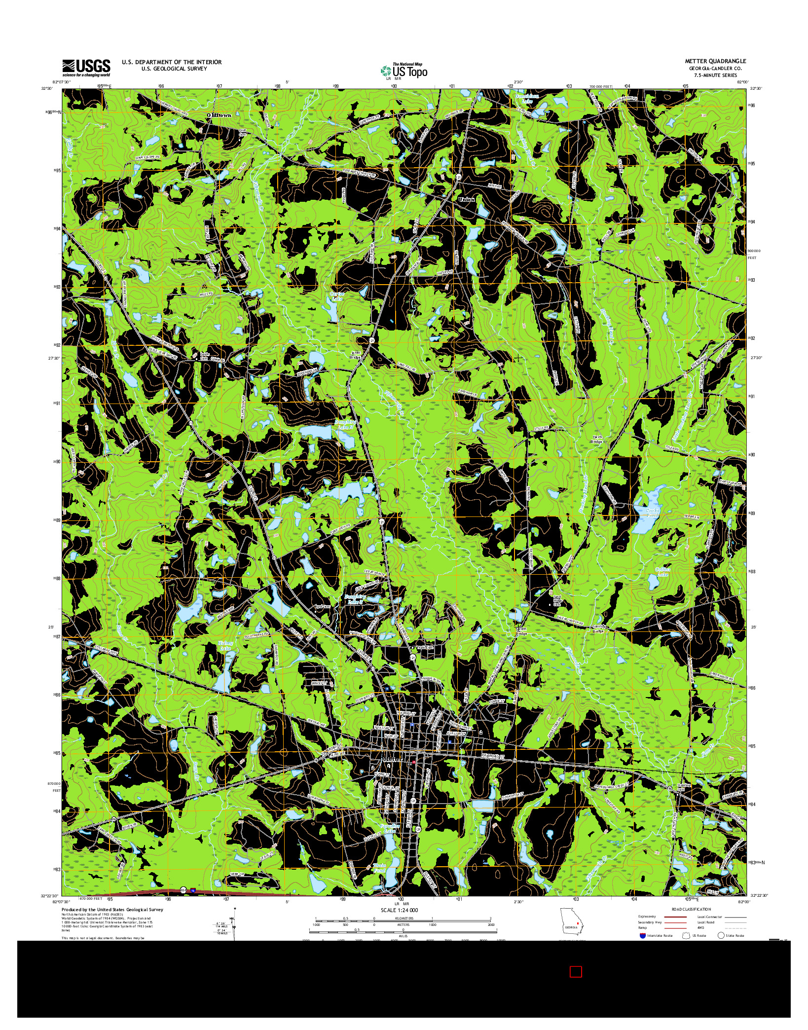 USGS US TOPO 7.5-MINUTE MAP FOR METTER, GA 2017