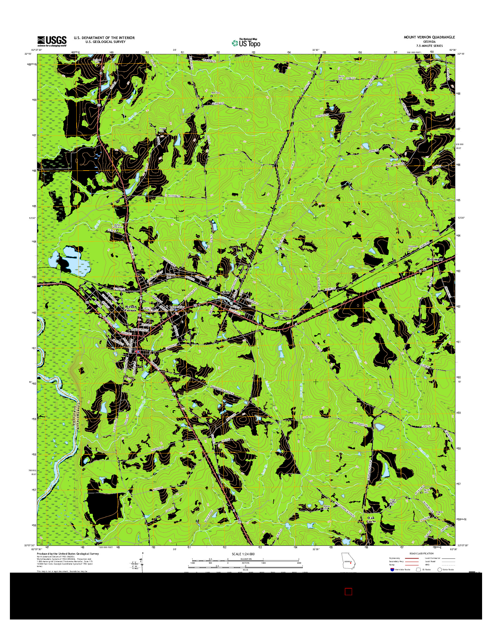 USGS US TOPO 7.5-MINUTE MAP FOR MOUNT VERNON, GA 2017