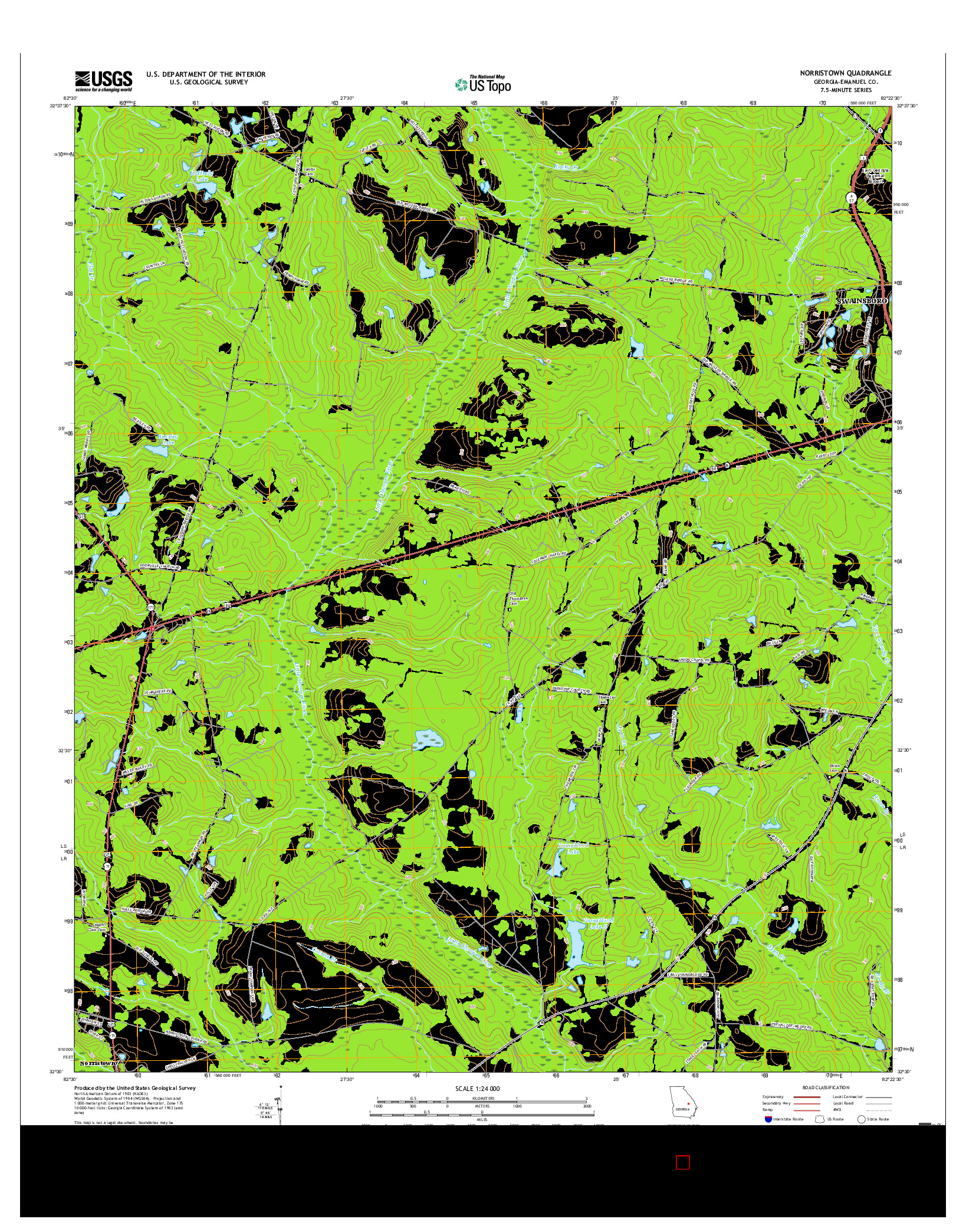 USGS US TOPO 7.5-MINUTE MAP FOR NORRISTOWN, GA 2017