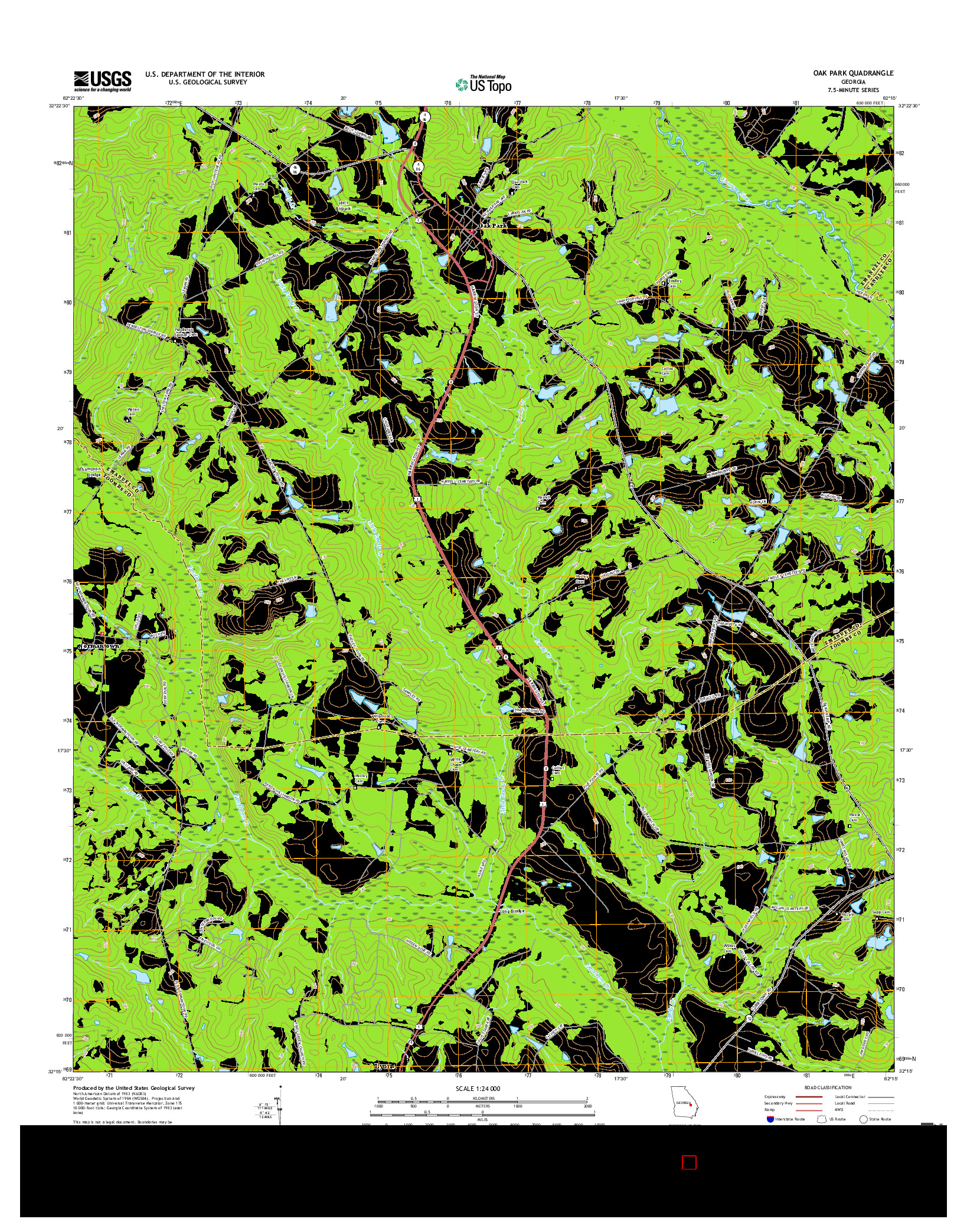 USGS US TOPO 7.5-MINUTE MAP FOR OAK PARK, GA 2017