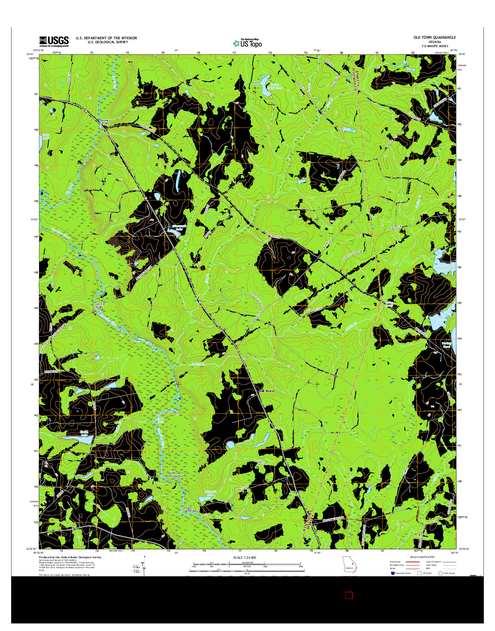 USGS US TOPO 7.5-MINUTE MAP FOR OLD TOWN, GA 2017