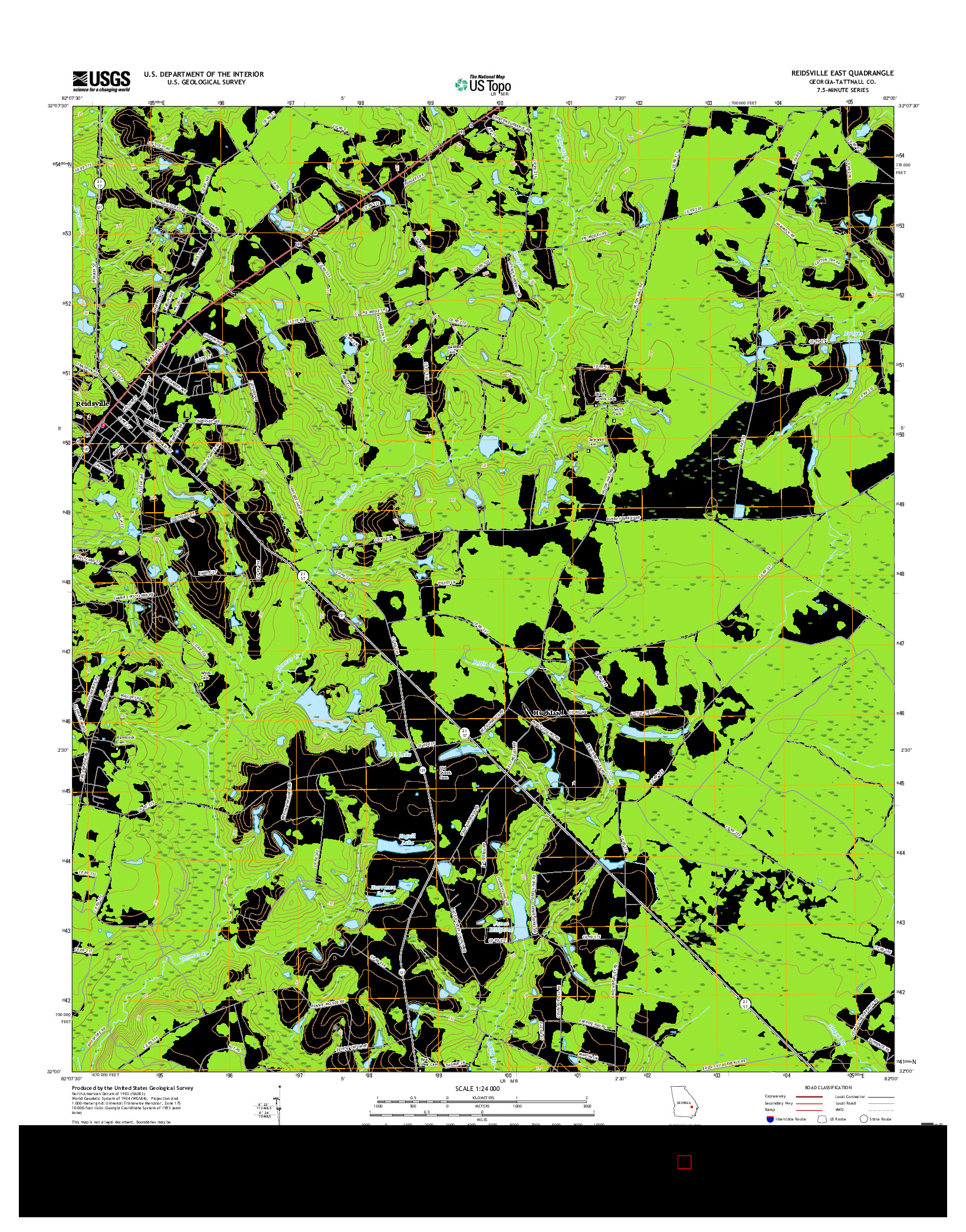 USGS US TOPO 7.5-MINUTE MAP FOR REIDSVILLE EAST, GA 2017