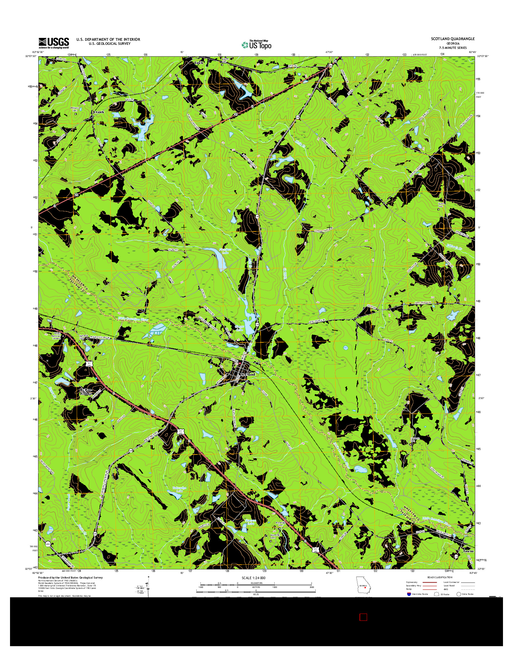 USGS US TOPO 7.5-MINUTE MAP FOR SCOTLAND, GA 2017