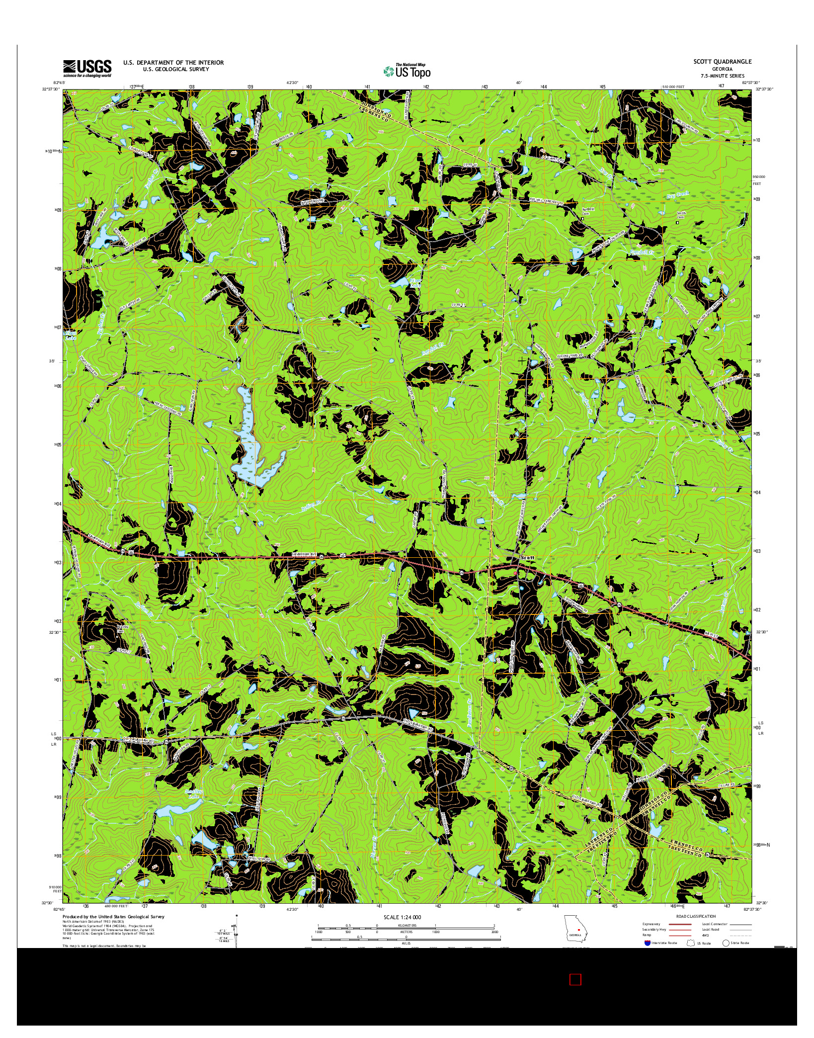 USGS US TOPO 7.5-MINUTE MAP FOR SCOTT, GA 2017