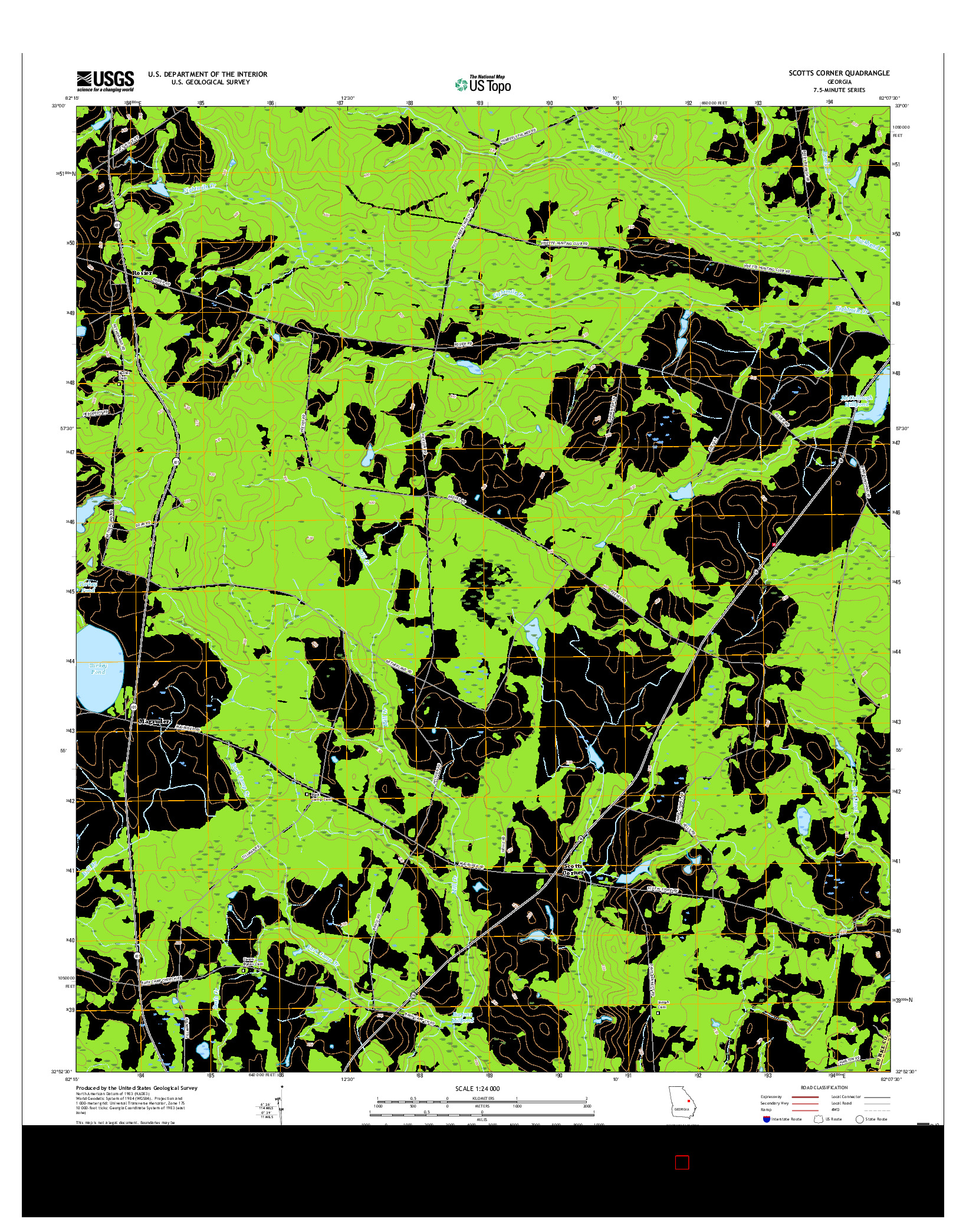 USGS US TOPO 7.5-MINUTE MAP FOR SCOTTS CORNER, GA 2017