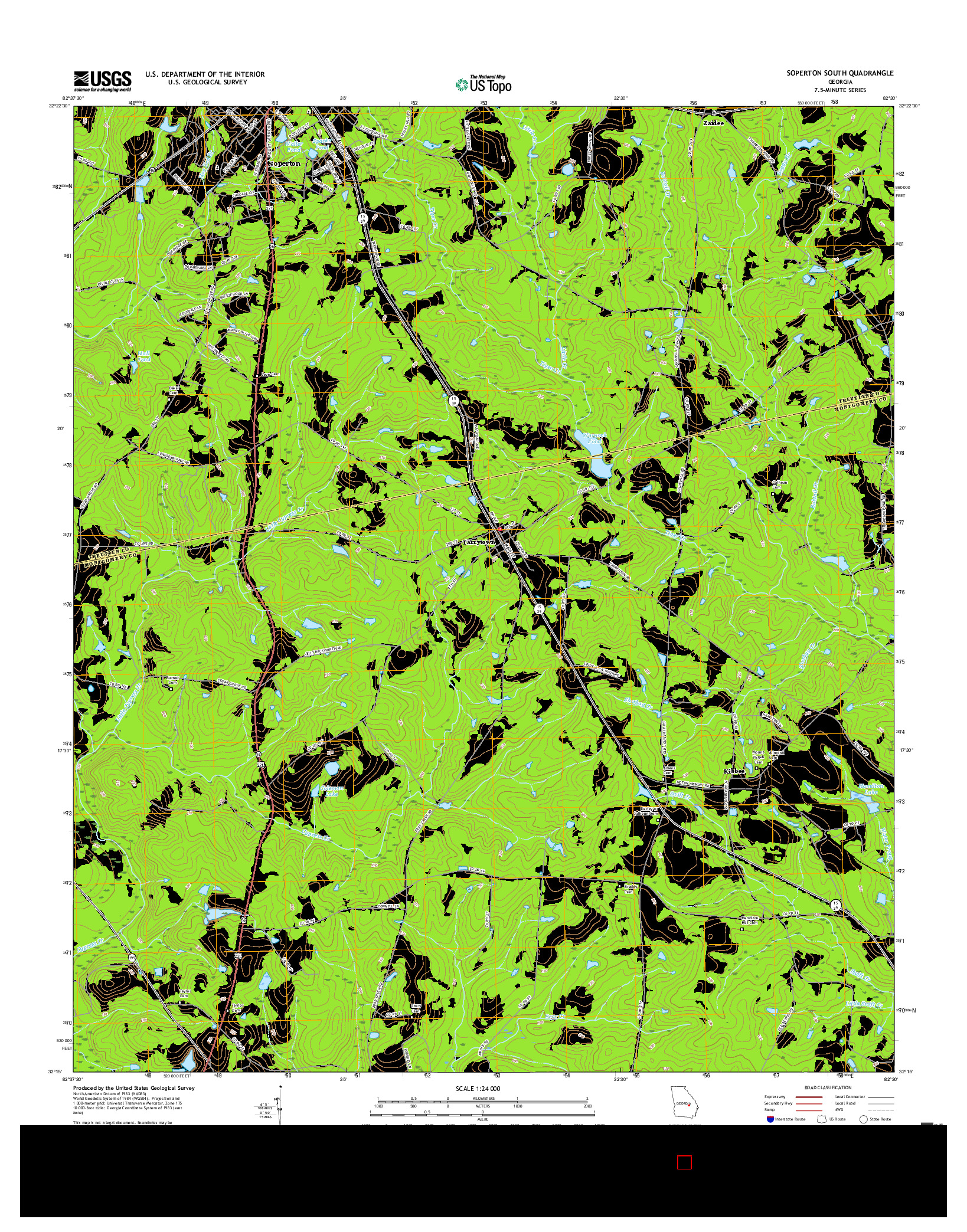 USGS US TOPO 7.5-MINUTE MAP FOR SOPERTON SOUTH, GA 2017