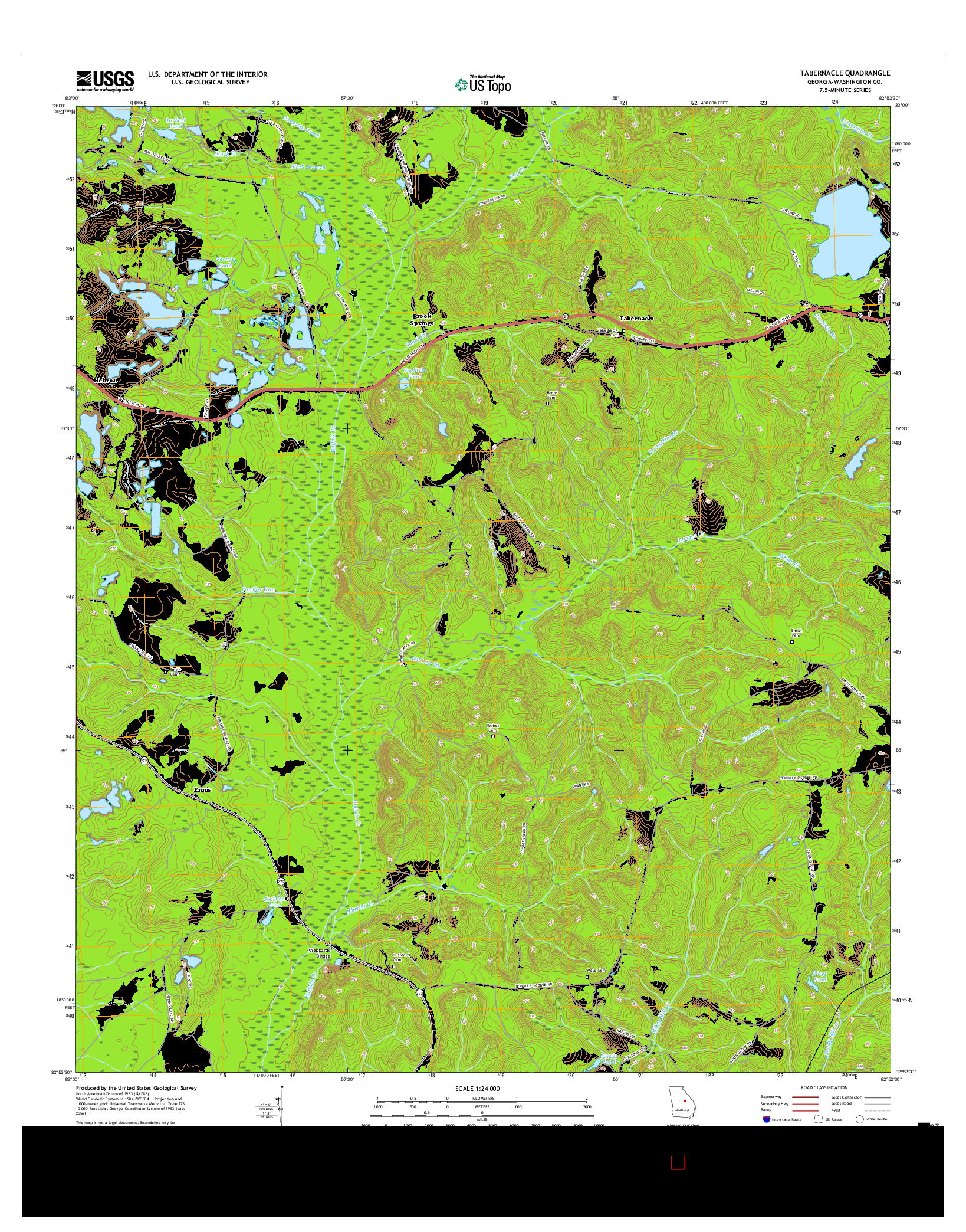 USGS US TOPO 7.5-MINUTE MAP FOR TABERNACLE, GA 2017