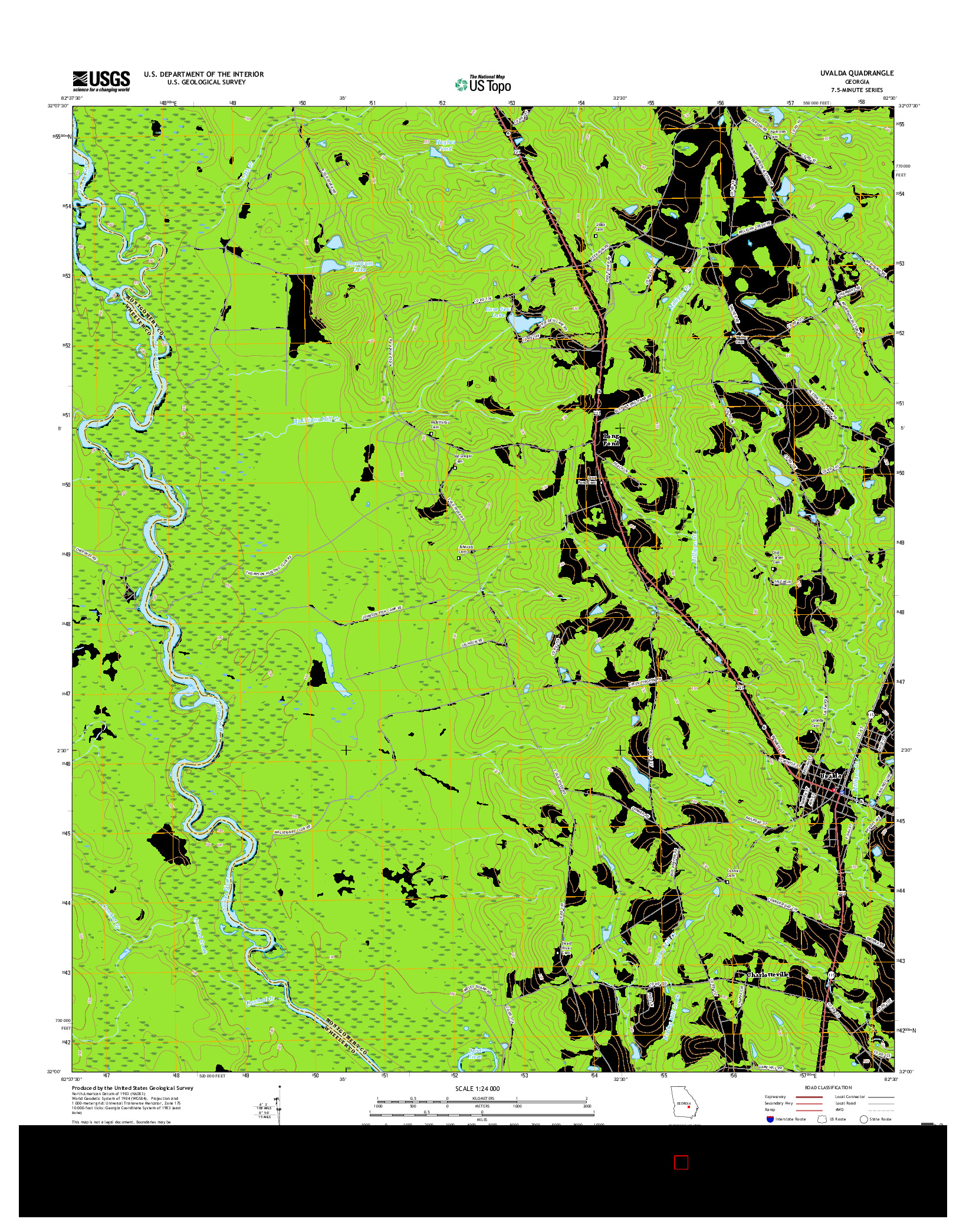 USGS US TOPO 7.5-MINUTE MAP FOR UVALDA, GA 2017