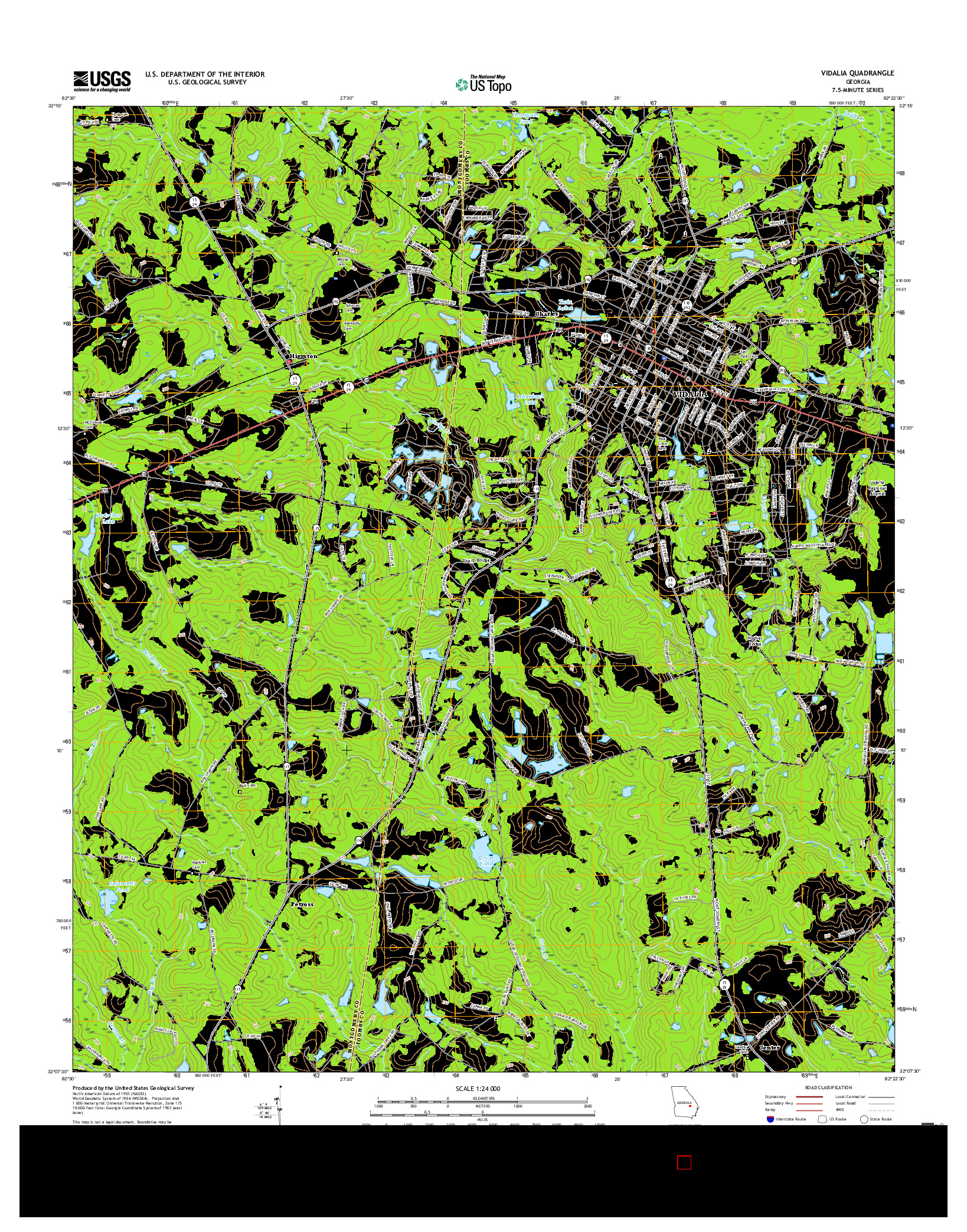 USGS US TOPO 7.5-MINUTE MAP FOR VIDALIA, GA 2017