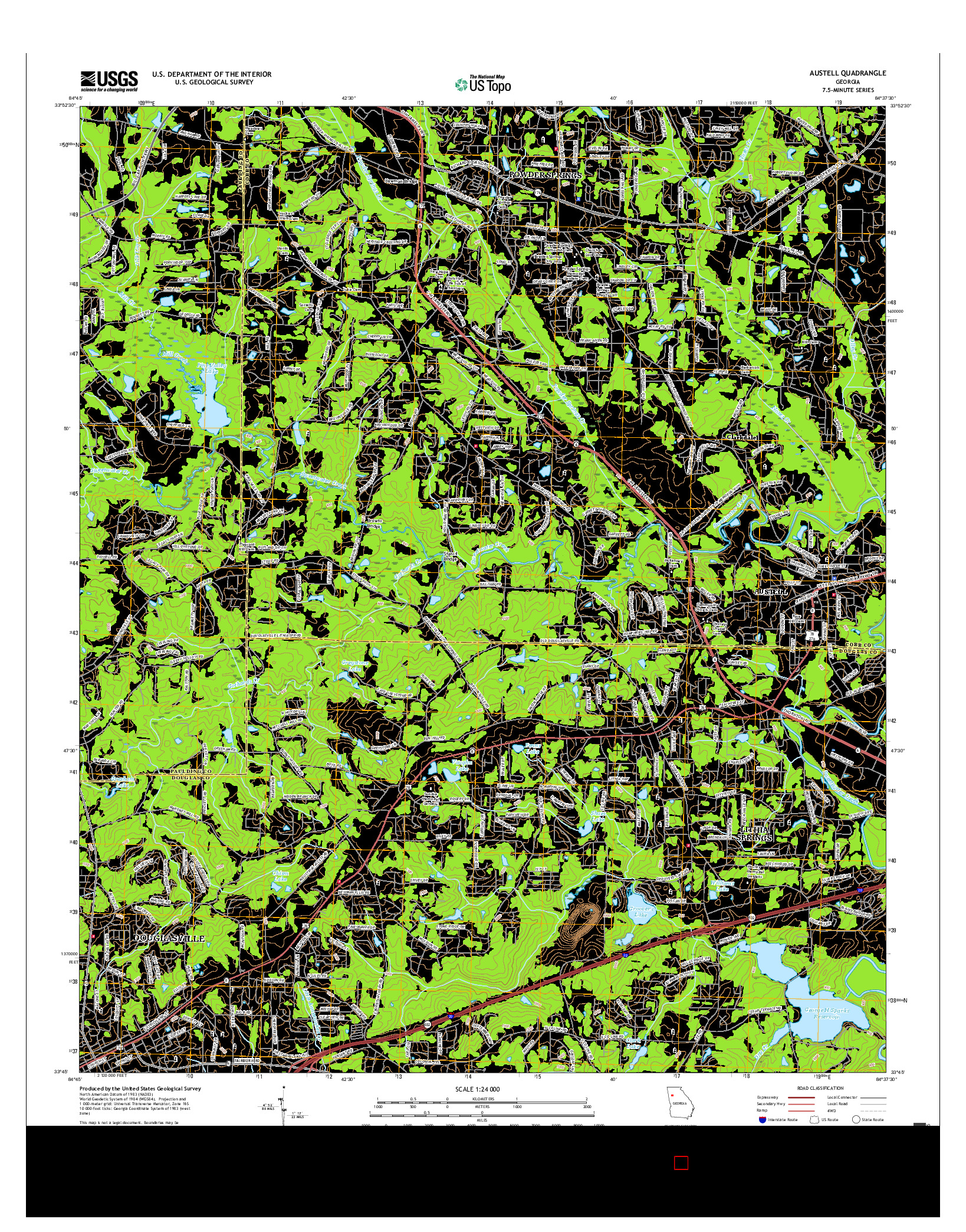 USGS US TOPO 7.5-MINUTE MAP FOR AUSTELL, GA 2017