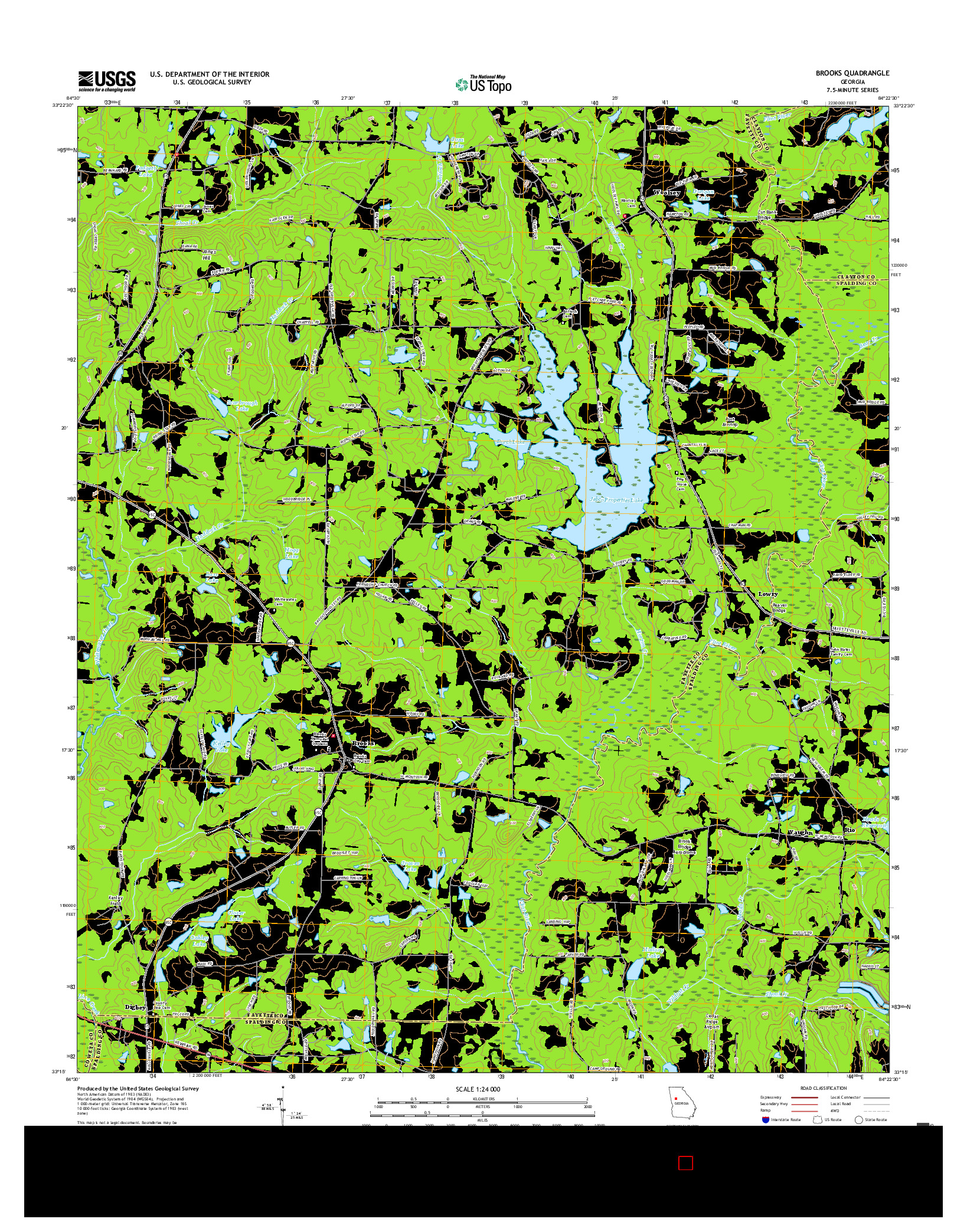 USGS US TOPO 7.5-MINUTE MAP FOR BROOKS, GA 2017