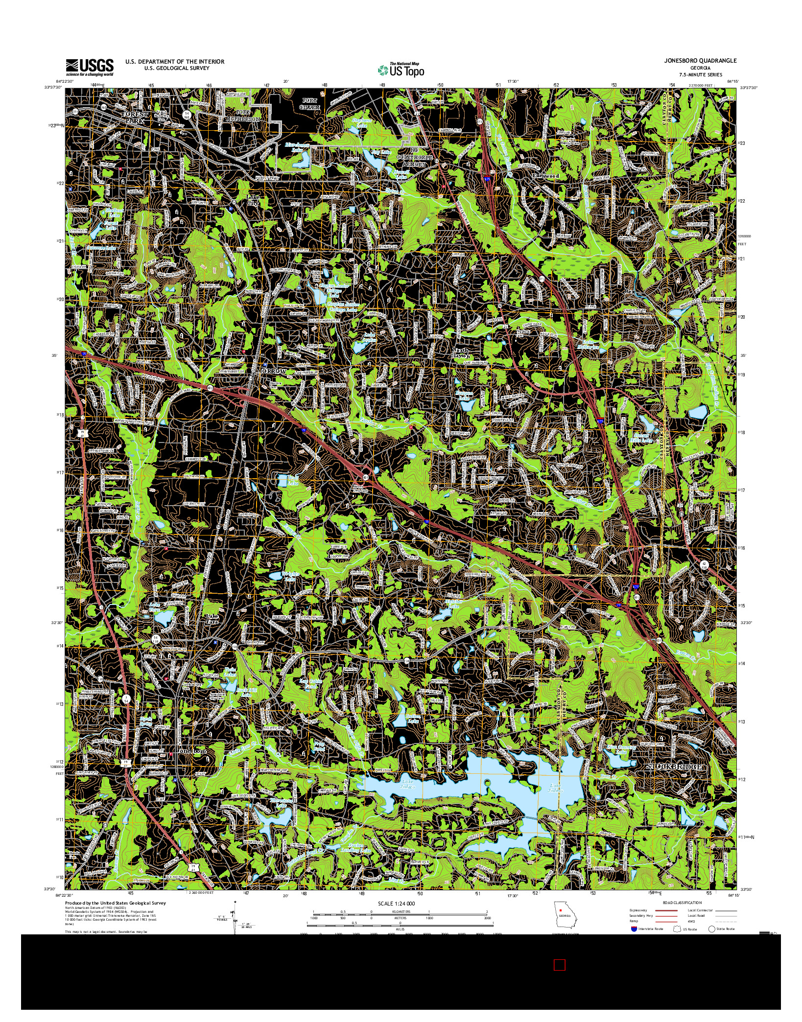 USGS US TOPO 7.5-MINUTE MAP FOR JONESBORO, GA 2017