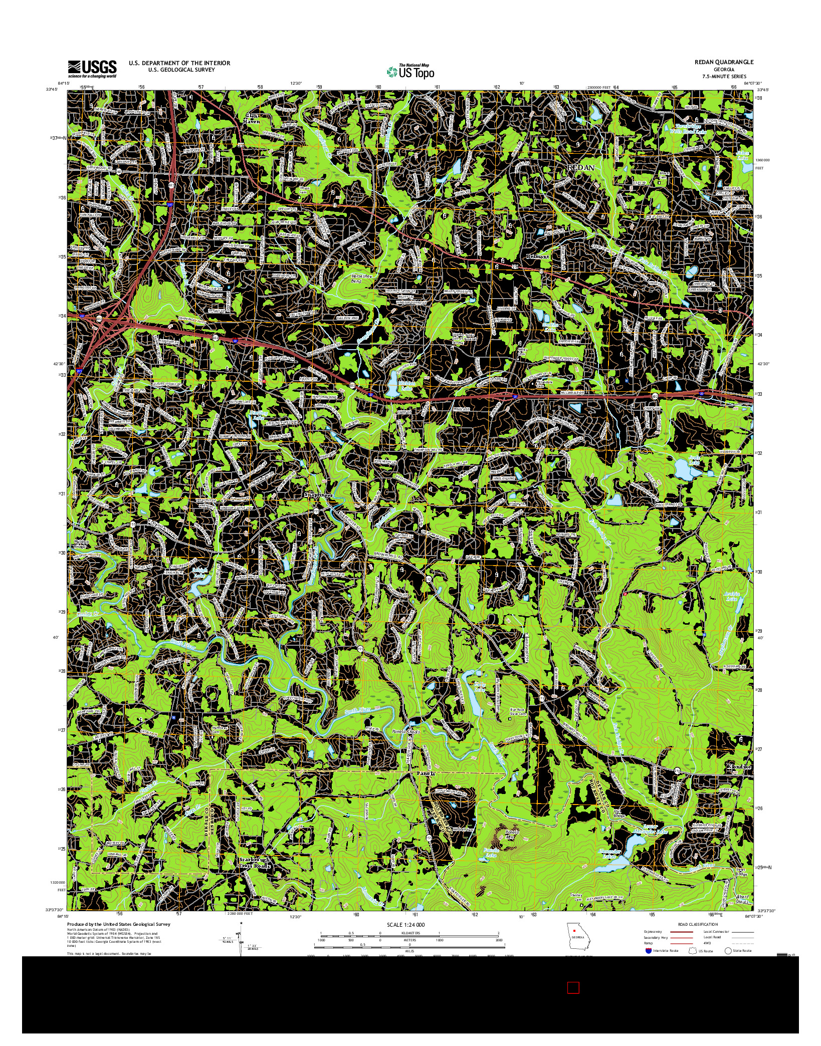 USGS US TOPO 7.5-MINUTE MAP FOR REDAN, GA 2017