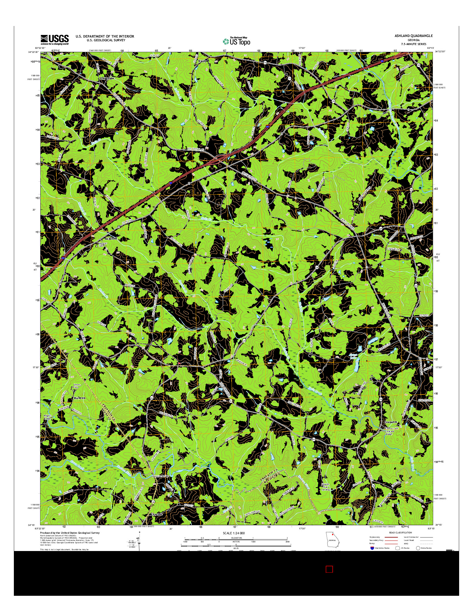 USGS US TOPO 7.5-MINUTE MAP FOR ASHLAND, GA 2017