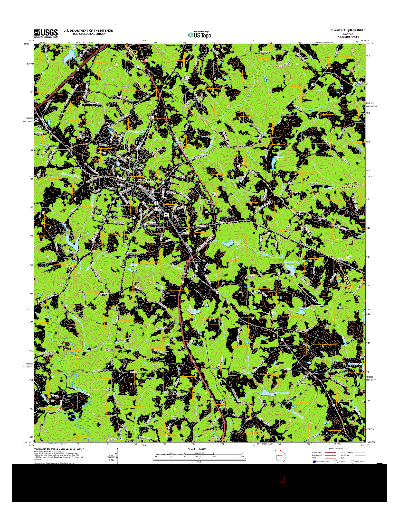 USGS US TOPO 7.5-MINUTE MAP FOR COMMERCE, GA 2017