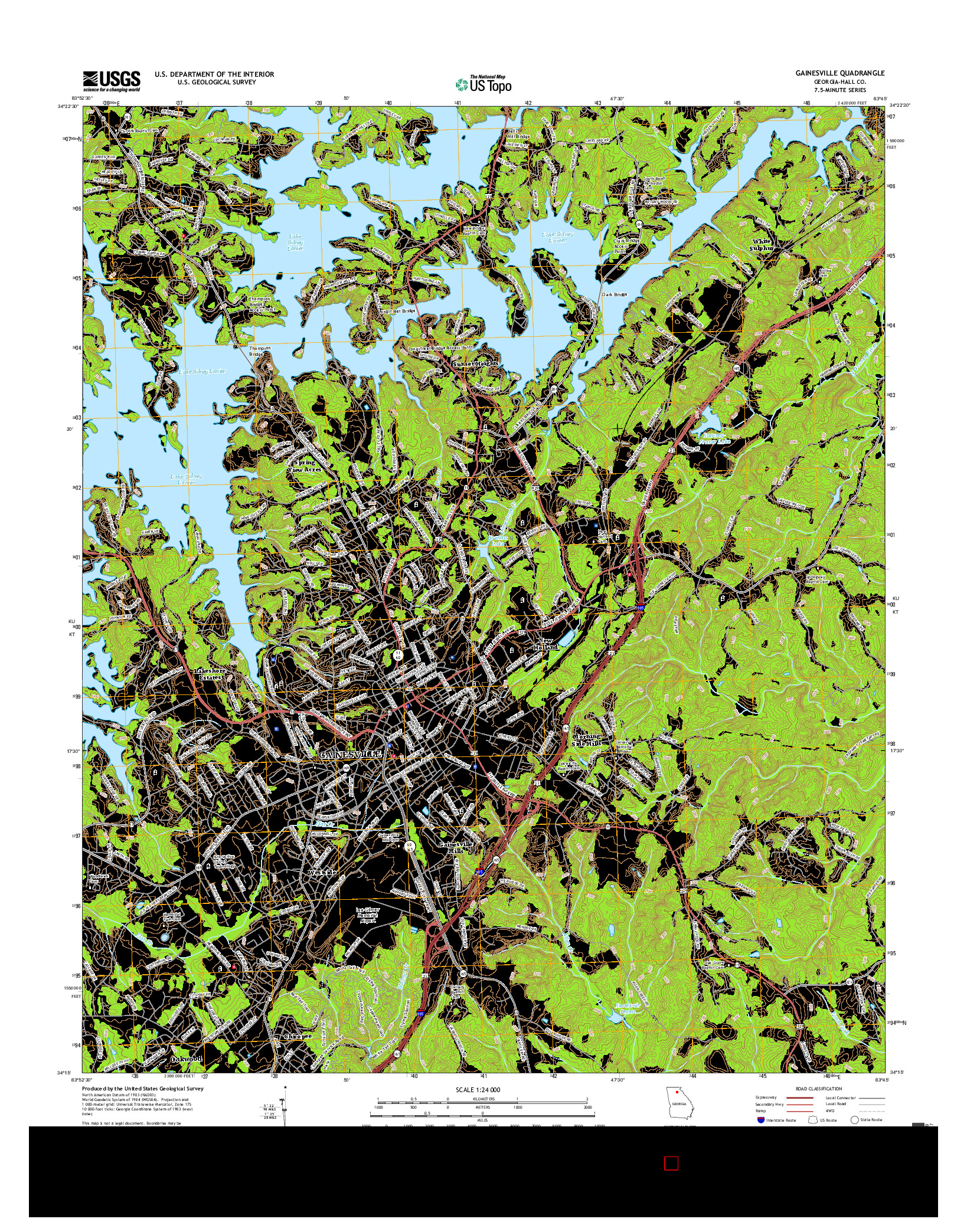 USGS US TOPO 7.5-MINUTE MAP FOR GAINESVILLE, GA 2017