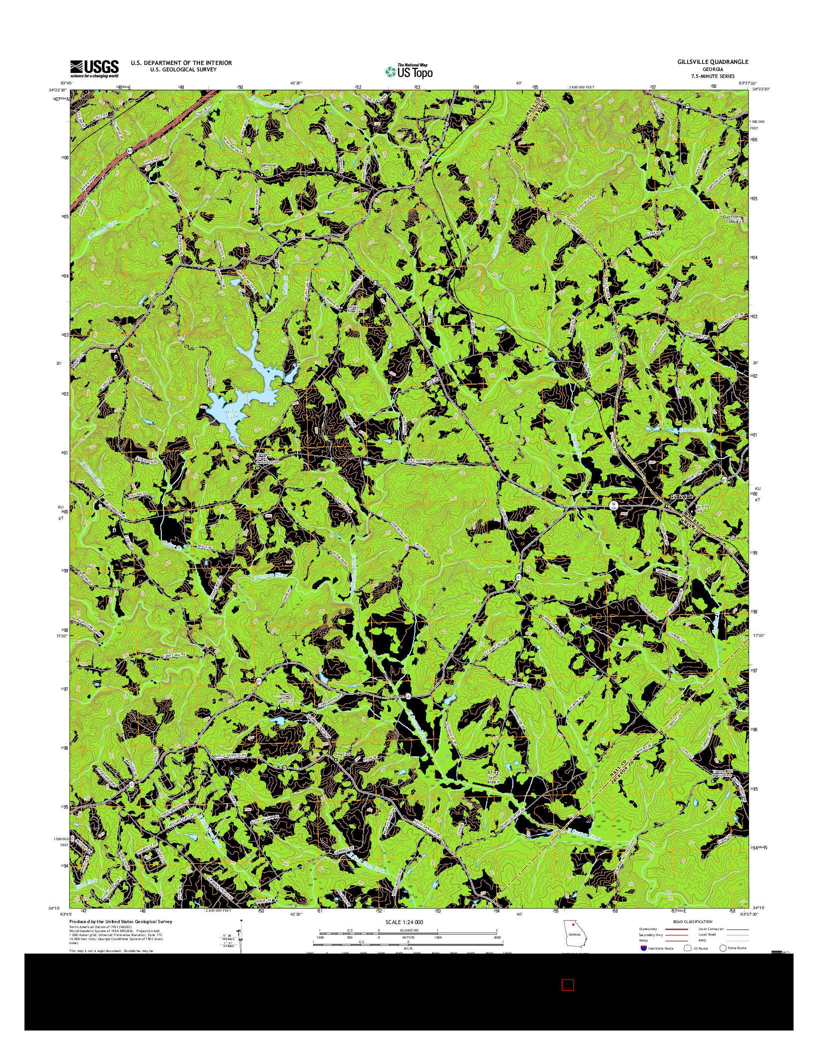 USGS US TOPO 7.5-MINUTE MAP FOR GILLSVILLE, GA 2017