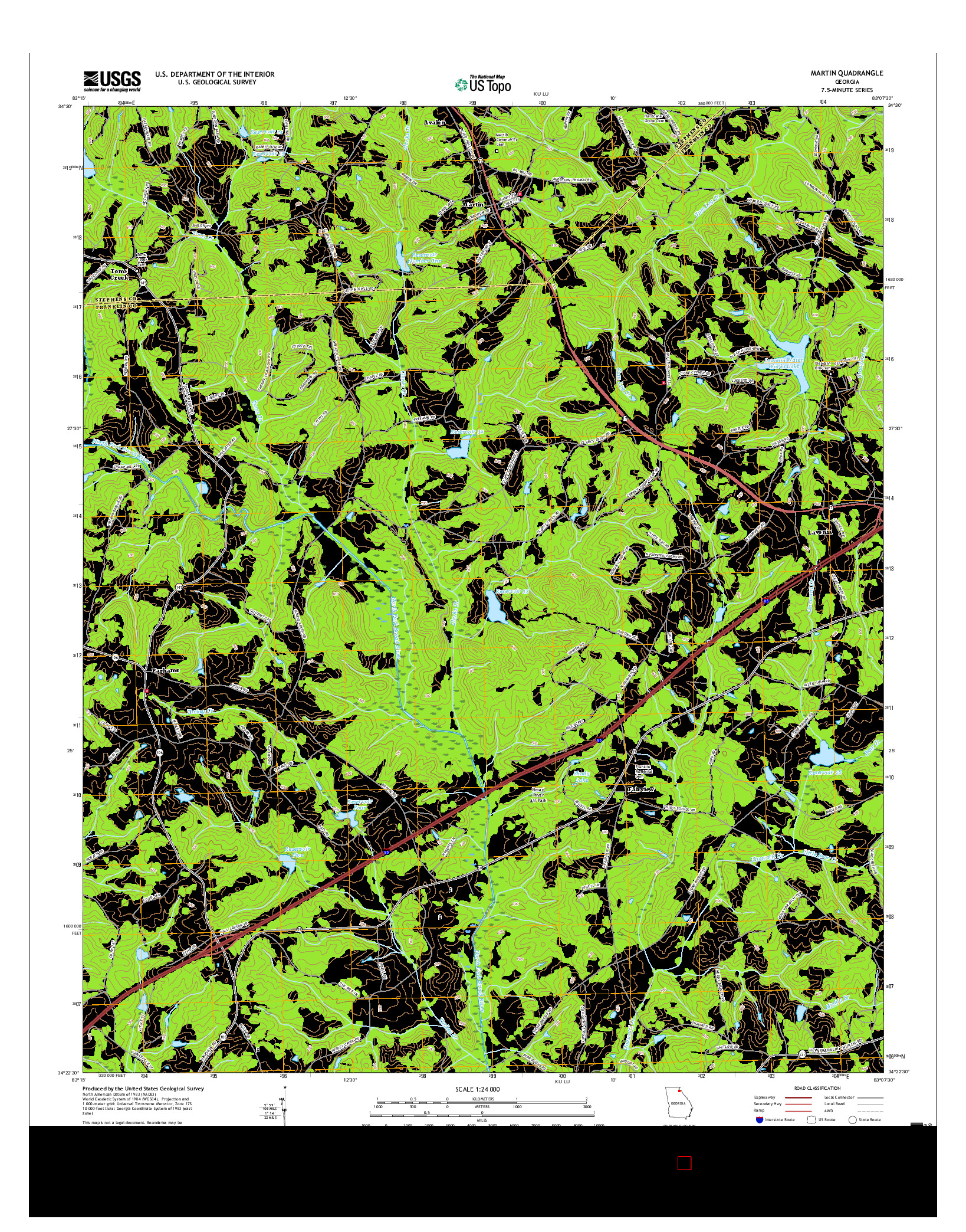 USGS US TOPO 7.5-MINUTE MAP FOR MARTIN, GA 2017